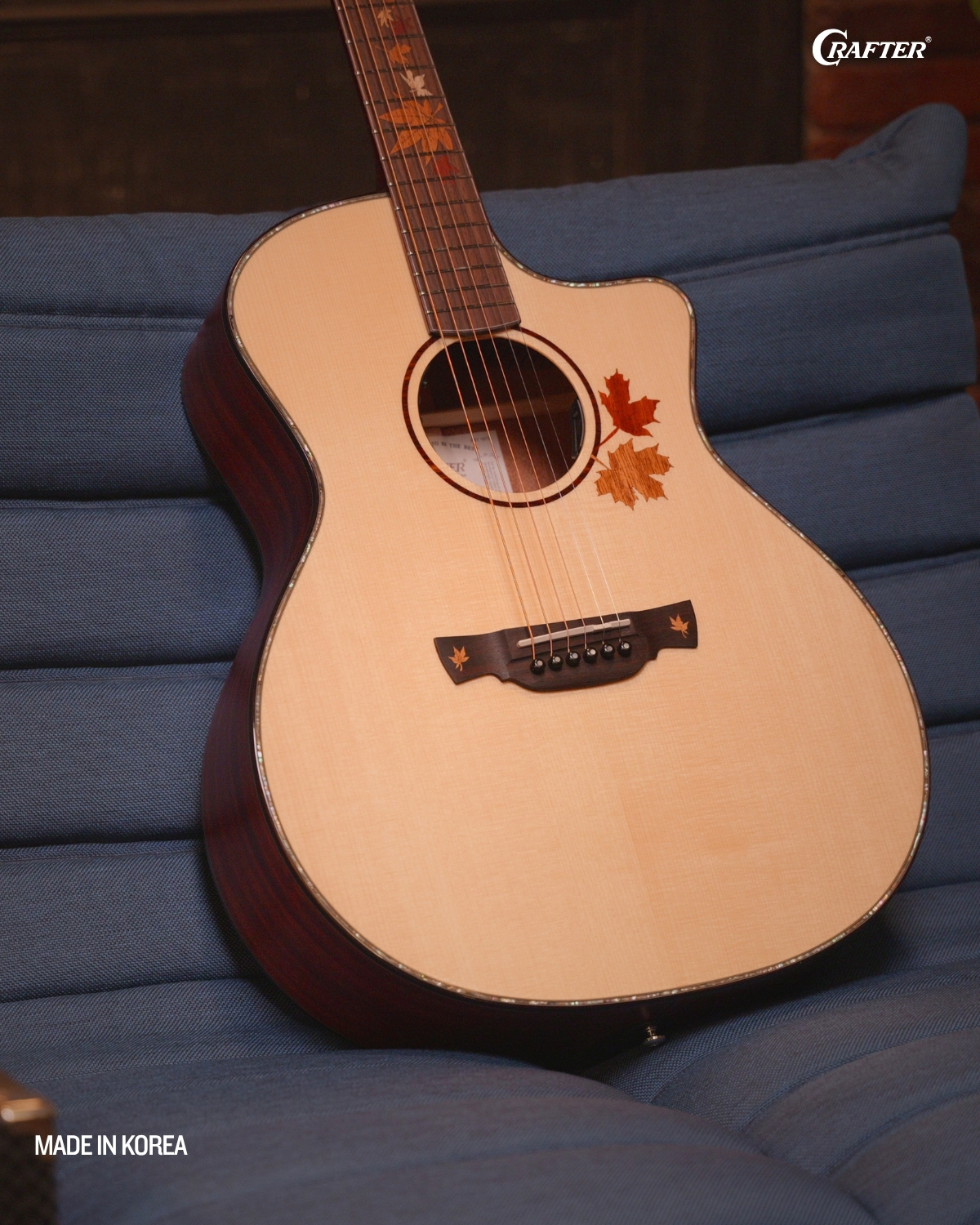 Crafter AL G MAHO CE Autumn Leaves Acoustic Electric Guitar