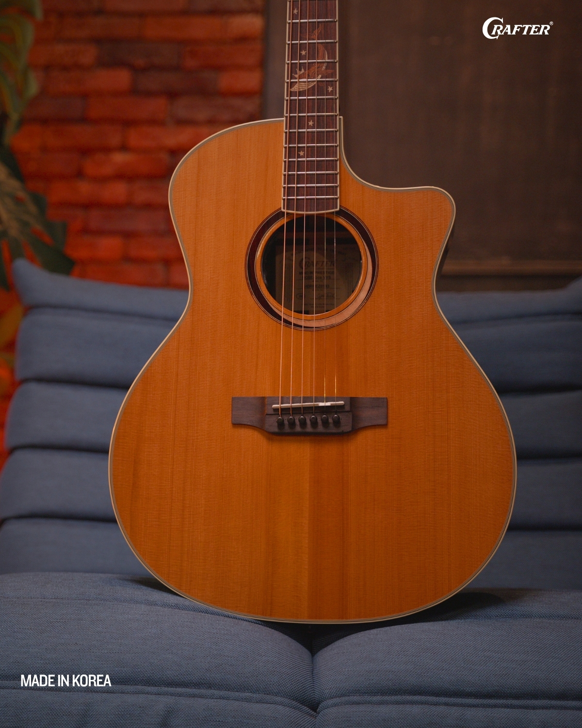 Crafter MIND W Prestige ROSE GCE VVS Acoustic Electric Guitar Vintage Rosewood Tone