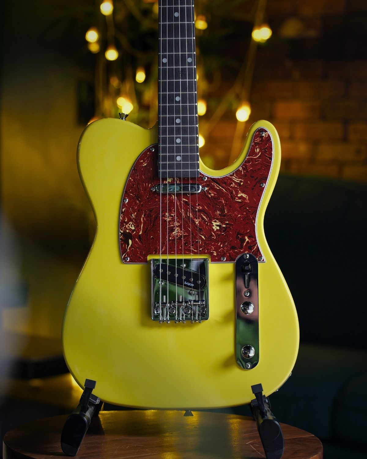 SQOE SETL300 - Tele Electric guitar - Cream yellow