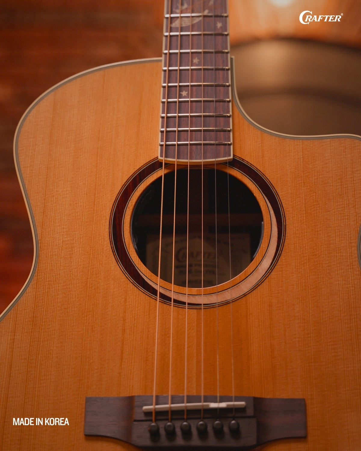 Crafter MIND W Prestige ROSE GCE VVS Acoustic Electric Guitar Vintage Rosewood Tone