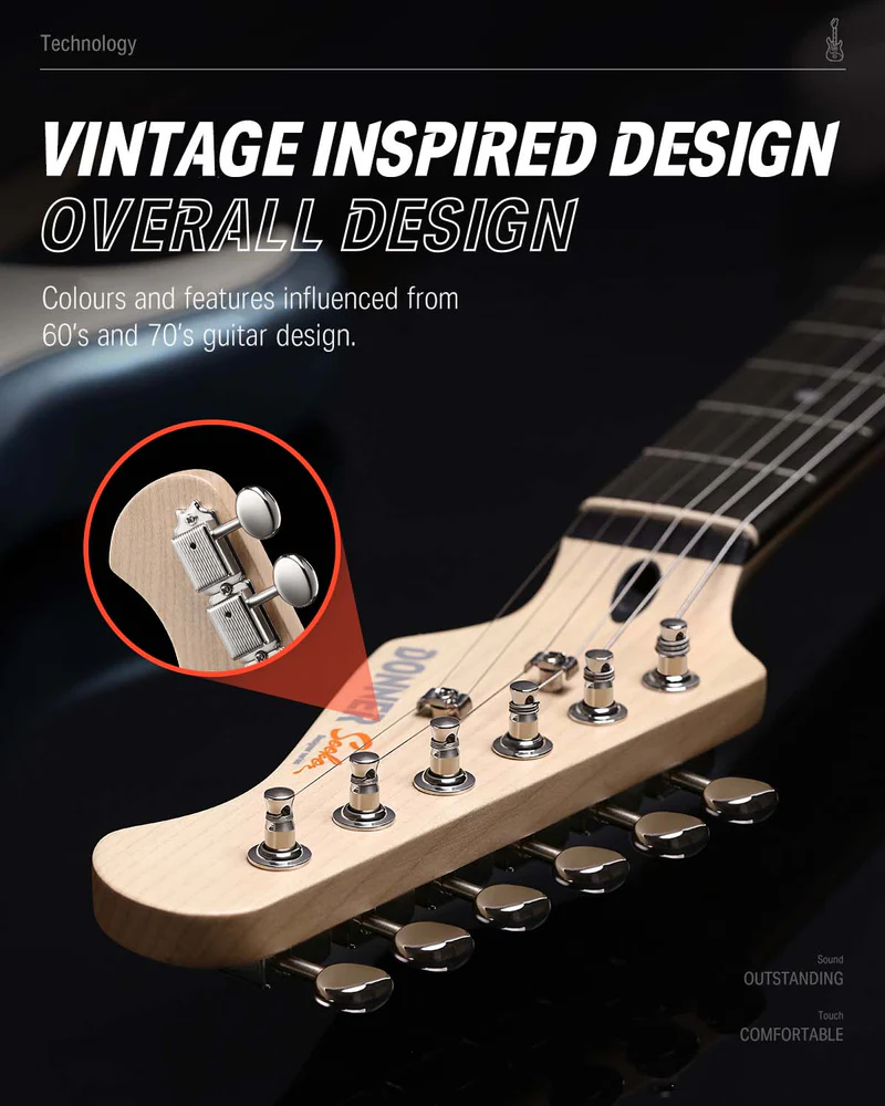 Donner Electric Guitar DST-152S 39 Electric Guitar Kit HSS Pickup Coil Split Guitar Starter Pack for Adult Beginners with Amp Bag Accessories Sunburst