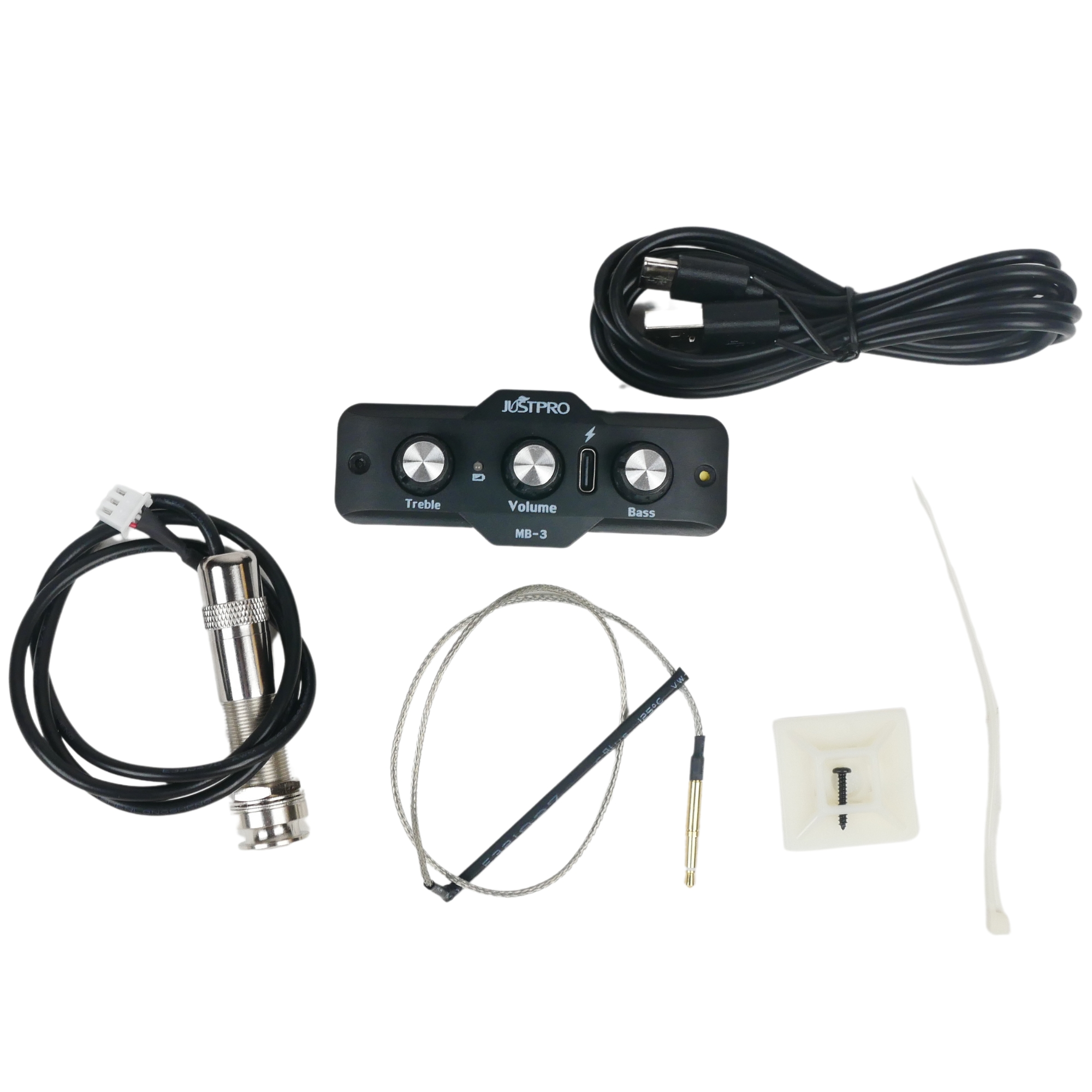 Guitar pick up Justpro MB3 two band eq rechargeable