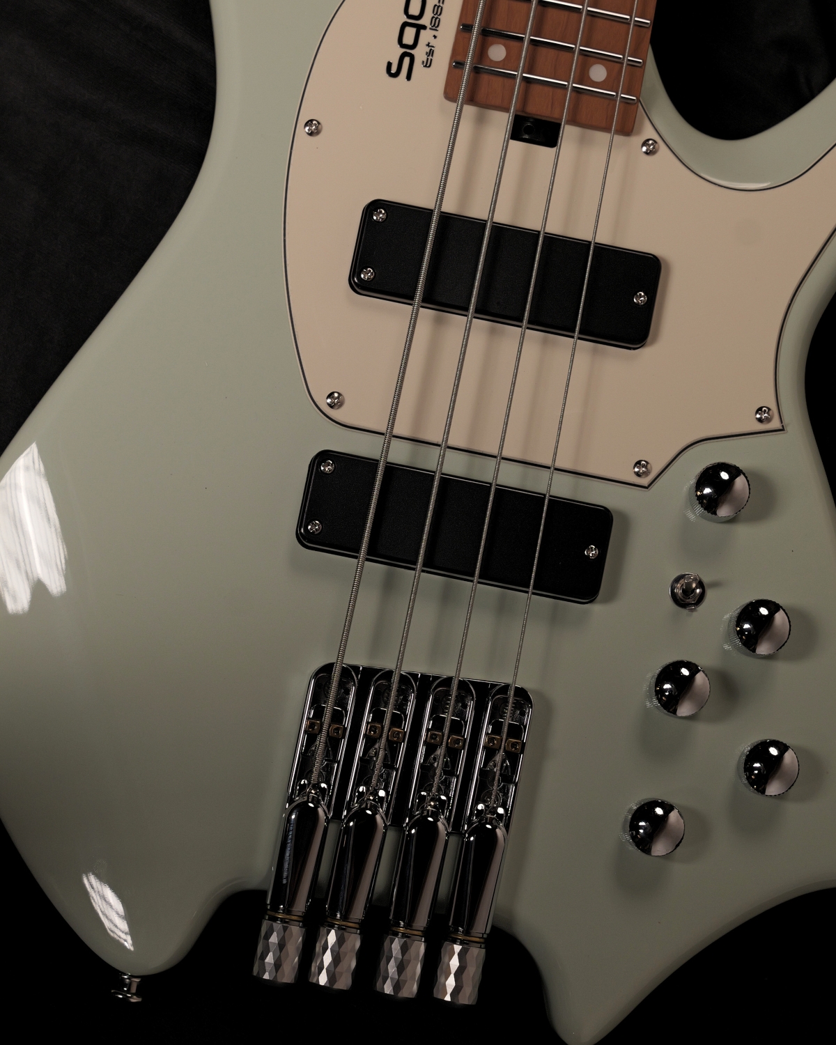 SQOE SBWT700 Surf Green 4-String Headless Electric Bass Roasted Maple India