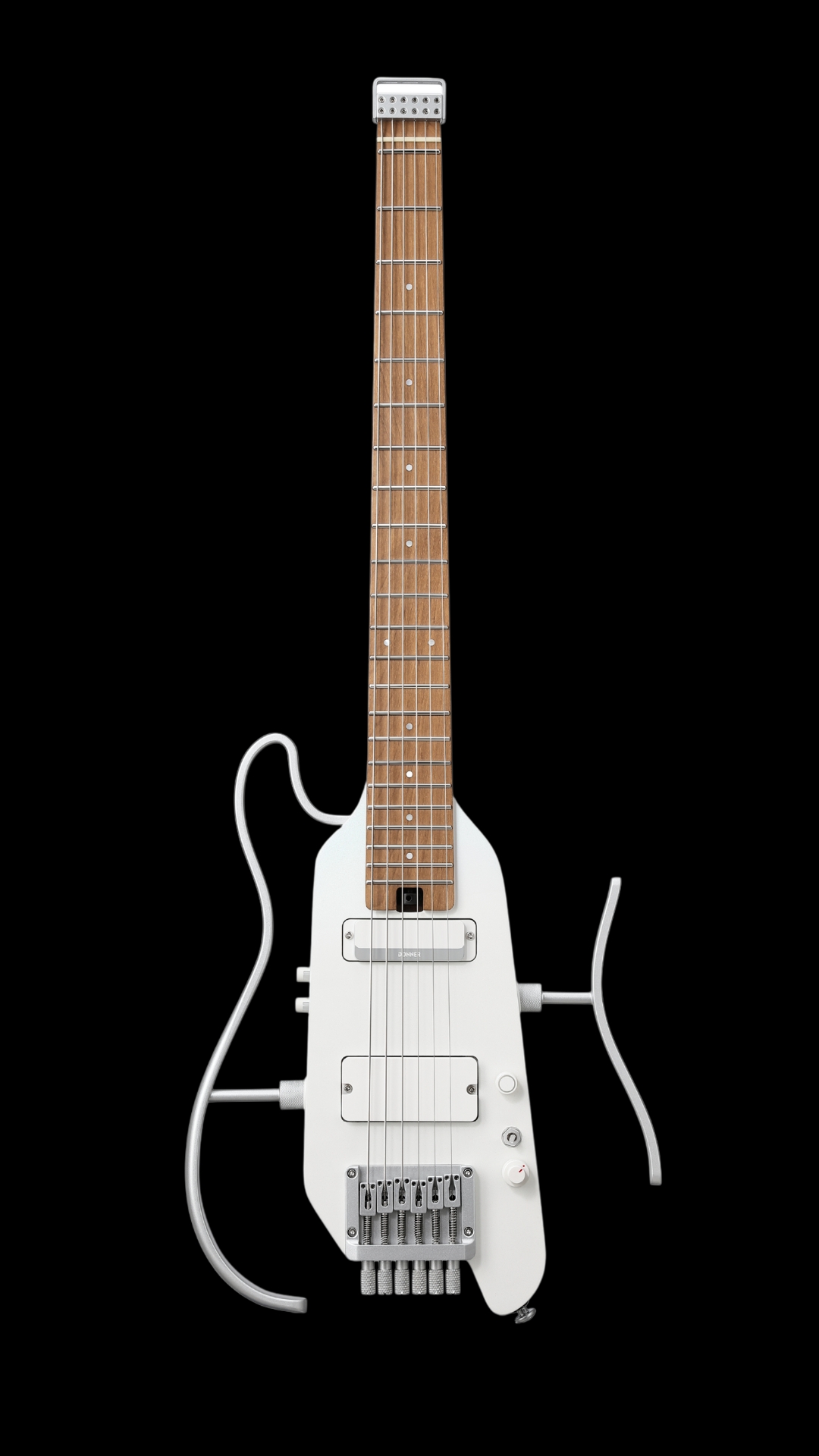 Donner HUSH X PRO White Electric Guitar Kit - Smart Travel Guitar with Dozens of Preset Combinations 7 Tone Sim Options