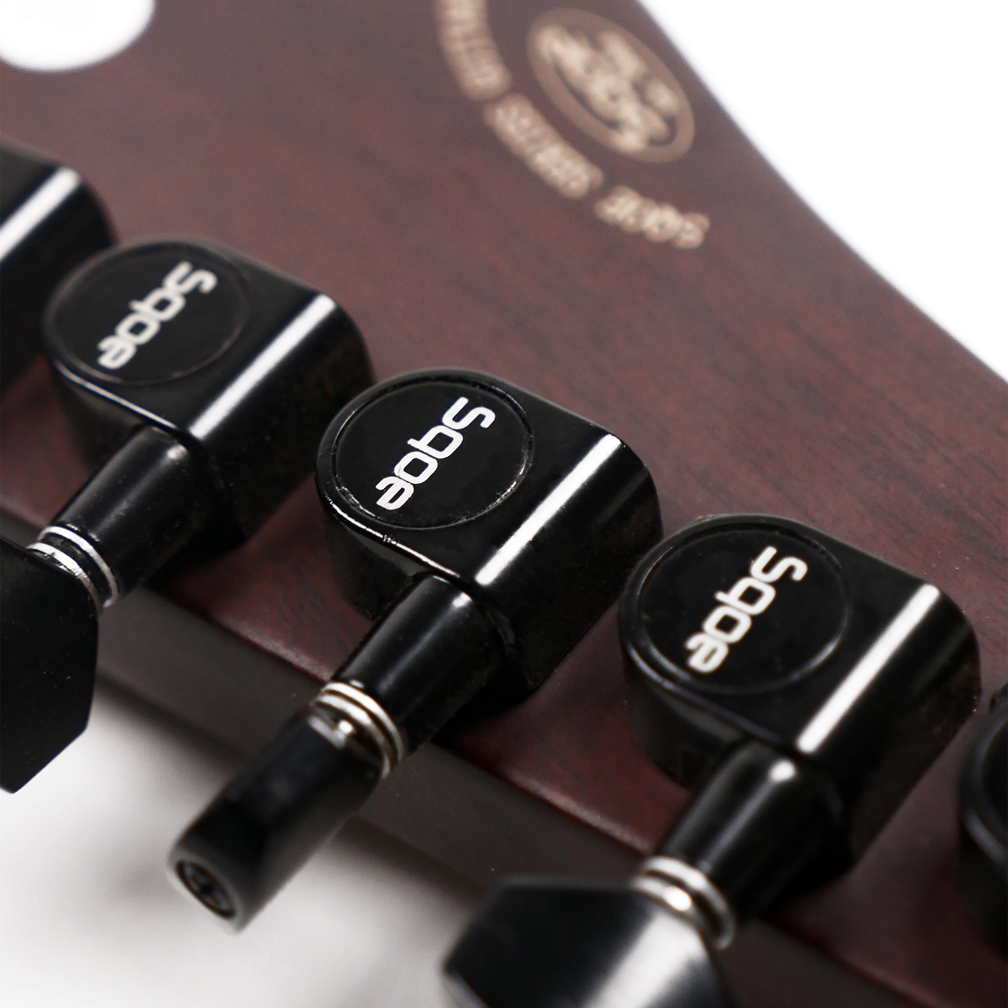 SQOE SETL800 Acoustic electric stage silent guitar - Natural Dark mahogany