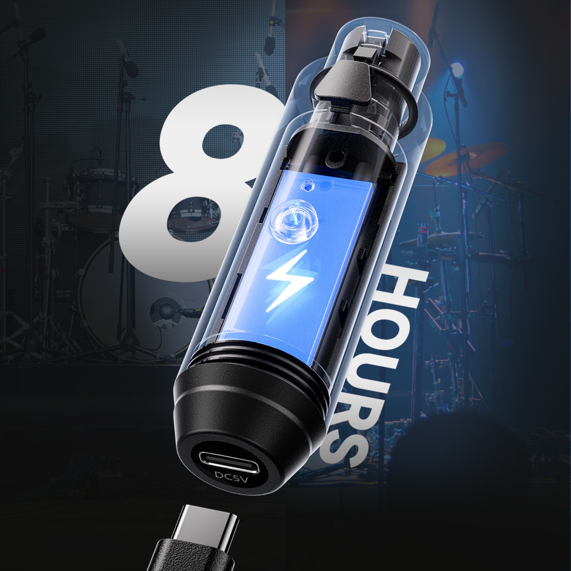 Donner CV-2 Wireless XLR Microphone Transmitter Receiver 24GHz Plug-on Wireless Microphone Adapter with 24-bit192kHz High-Resolution for Dynamic Microphone Audio Mixer PA System Camera