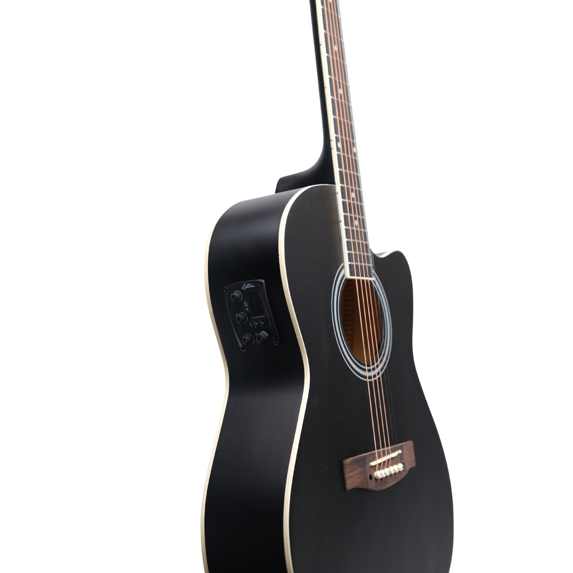 Richtone 39inch RT39CEQ 3 BAND EQ black matt cutaway guitar