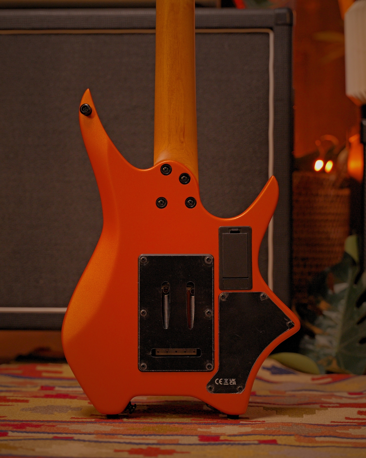 HEX N500LS Headless Guitar Metallic coral orange Active Pickups Stainless Frets