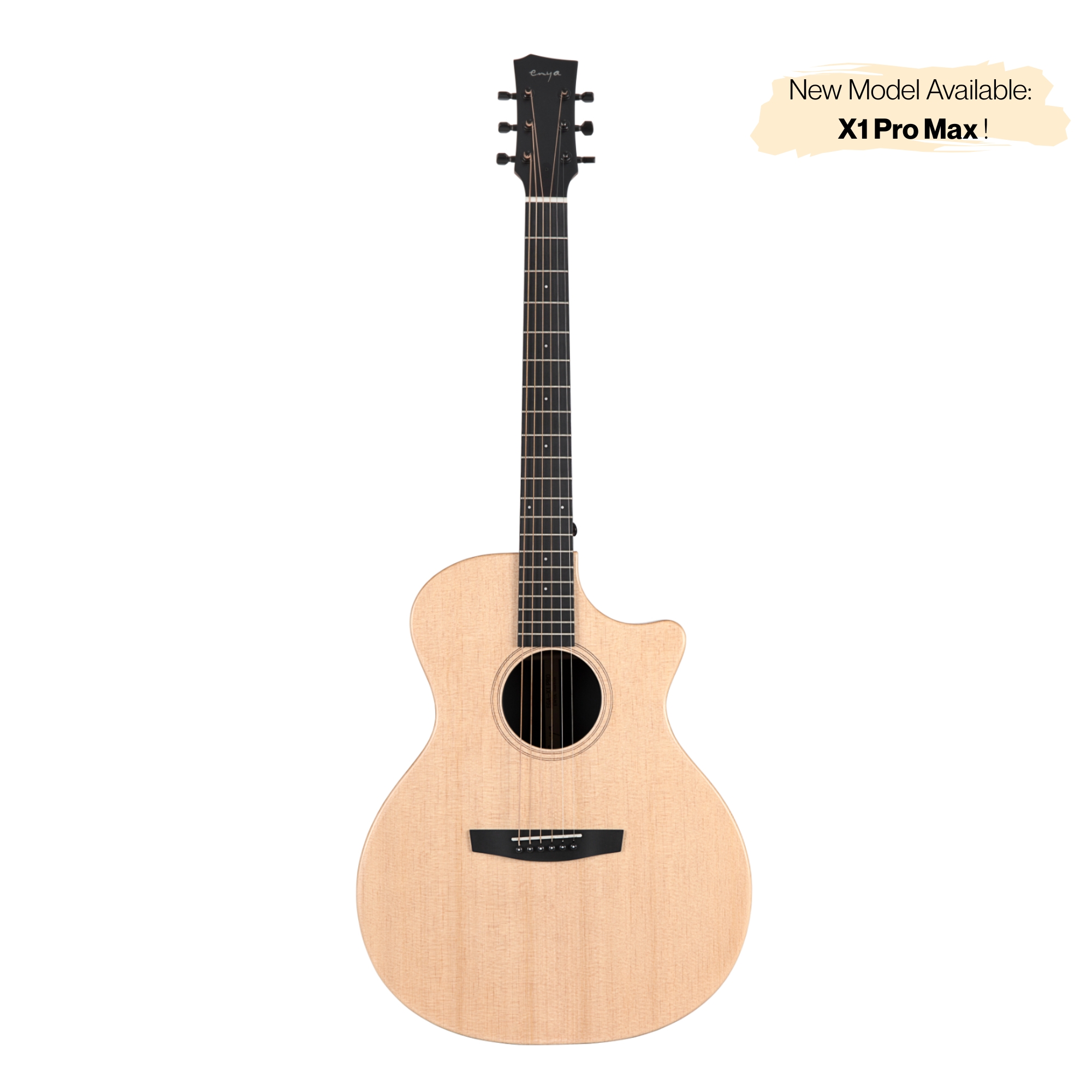 Enya EGA-X1  PRO Cutaway Solid Top Acoustic Guitar- Natural Matt Finish