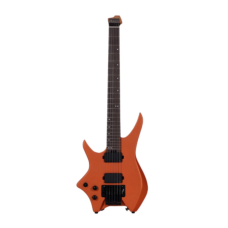 HEX N500LS Headless Guitar Metallic coral orange Active Pickups Stainless Frets