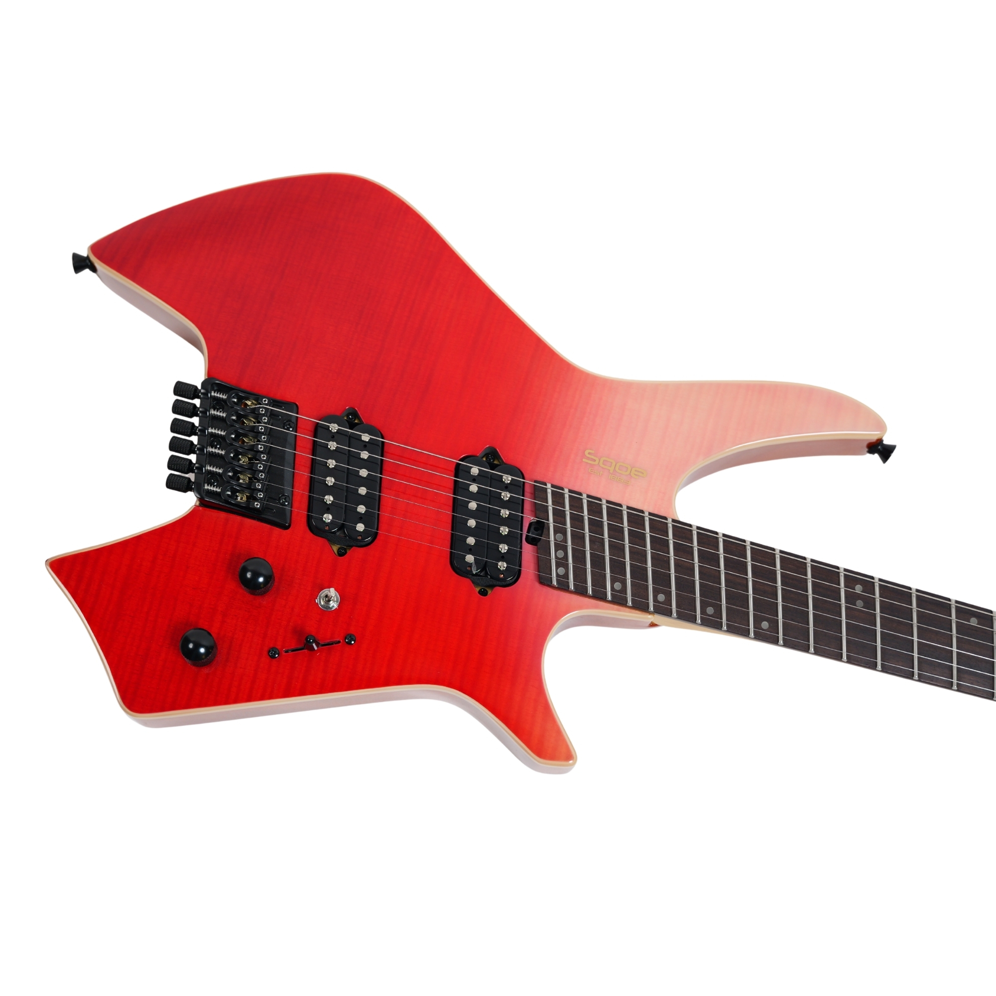 SQOE SEWT998 Headless Electric Guitar - Strawberry Red