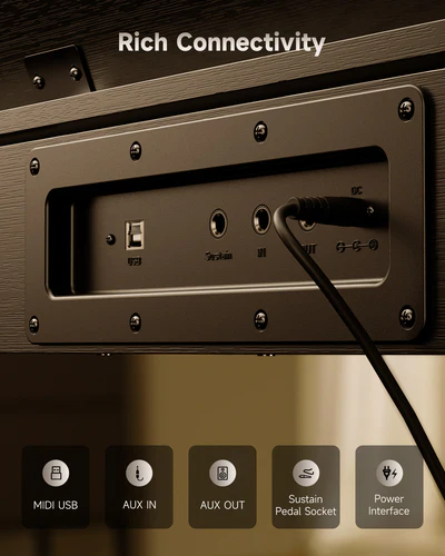 Donner Oura S100 Home Digital Piano with 88 Key Graded Hammer Weighted Keyboard for Beginner Boasts Bluetooth 3 Original MIDI Demos Local Off Function 2 10 W USB-MIDI Piano Three Pedal Black