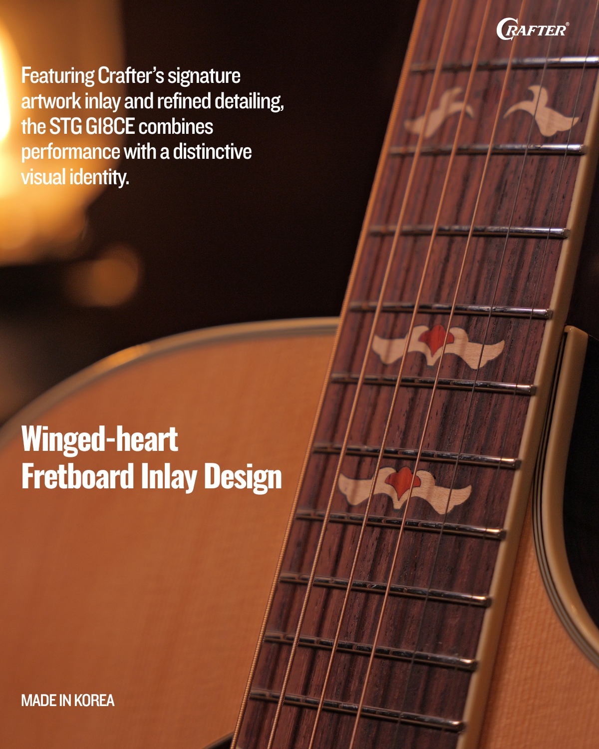Crafter STG G18CE Acoustic Electric Guitar Cedar Top Warm Tone Stage Guitar