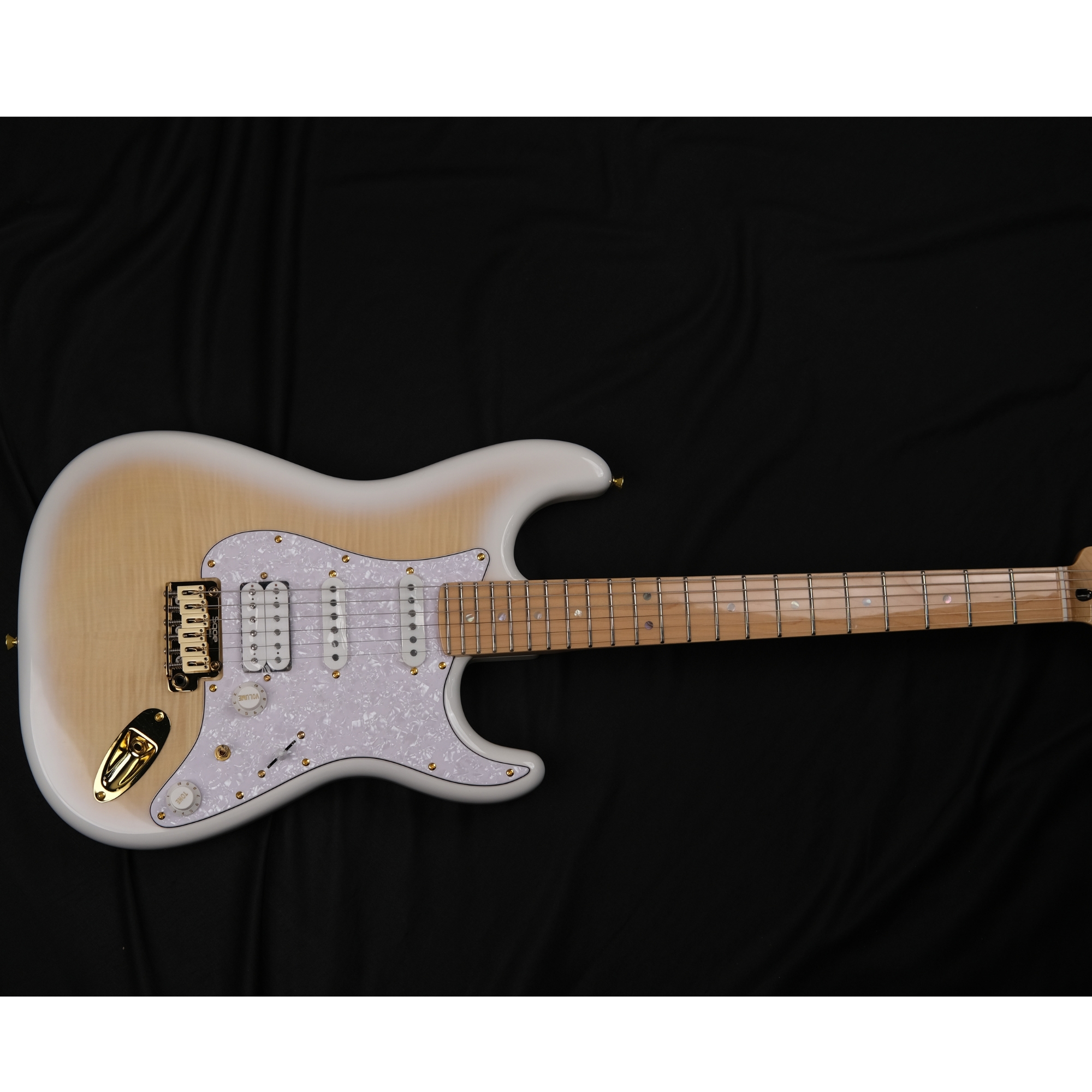 SQOE SEST900 alnico 5 HSS Flame maple top - Solar flare