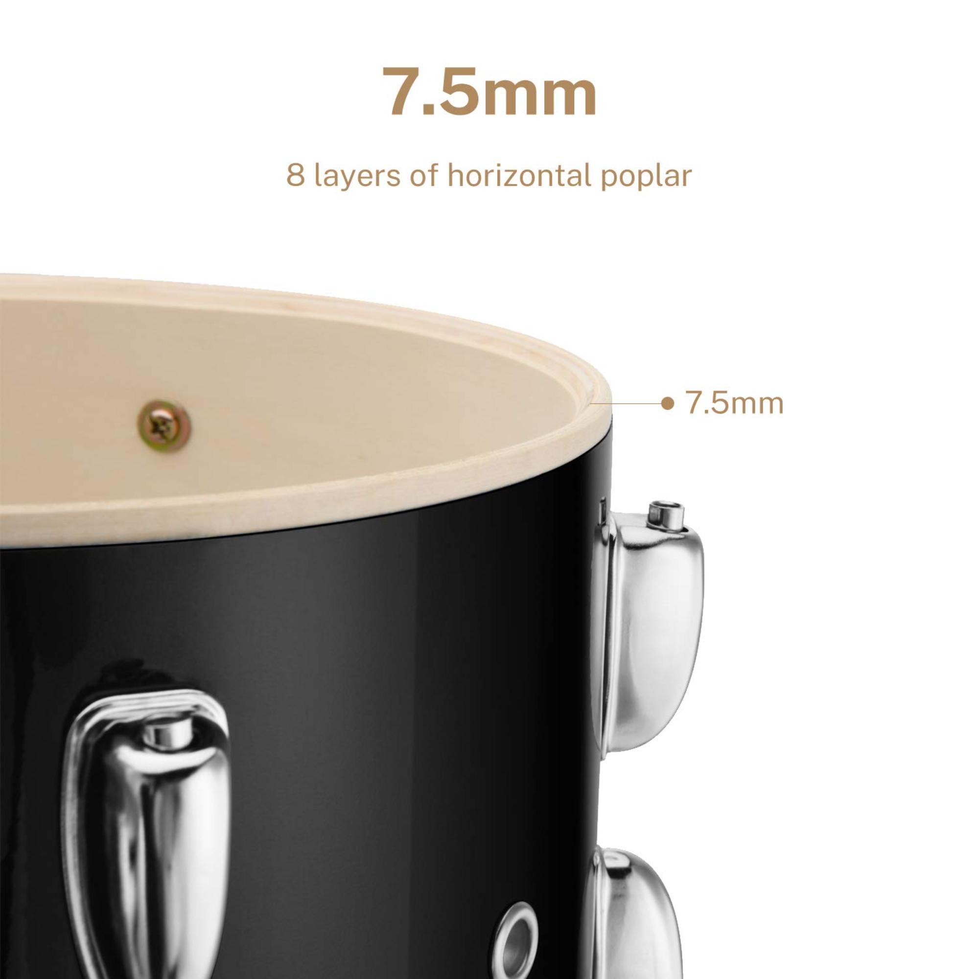 Donner Drum Set Eastar 22 inch for Adults 5 Piece Full Size Drum Kit Junior Beginner with Pedal Cymbals Stands Stool and Sticks Mirror Black