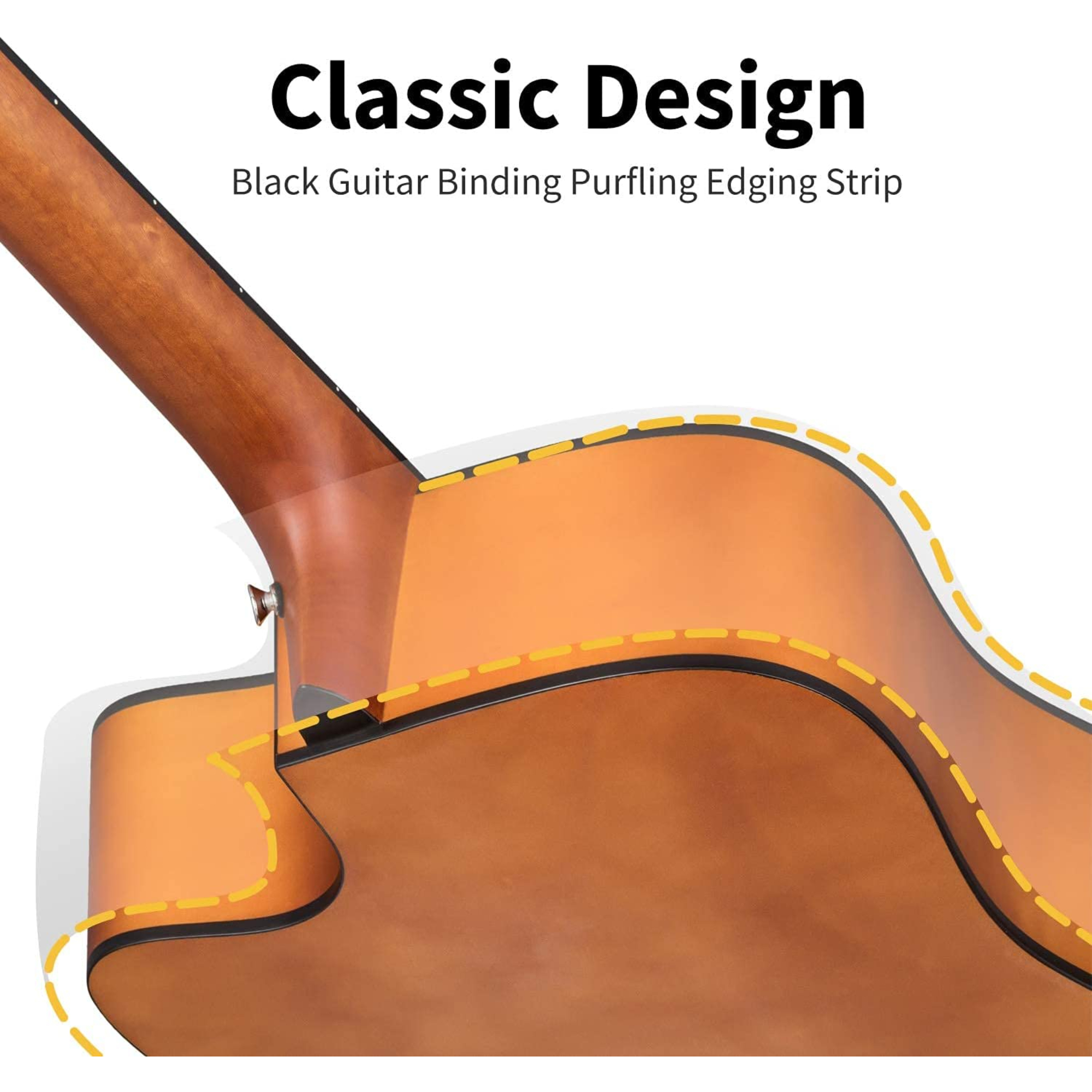 Donner DAD-140C Acoustic Guitar Beginner Adult Full Size 41 Inch Dreadnought Cutaway Acoustic Guitar Bundle Kit with Free Online Lesson Bag Tuner Capo Pickguard String Strap