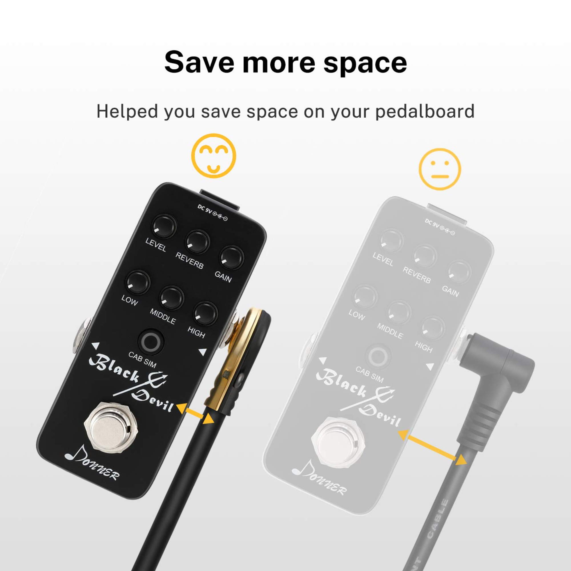 Donner Pro Guitar Patch Cables Right Angle 6 Inch 15 cm 14 Instrument Cables for Effect Pedals 6 Pack