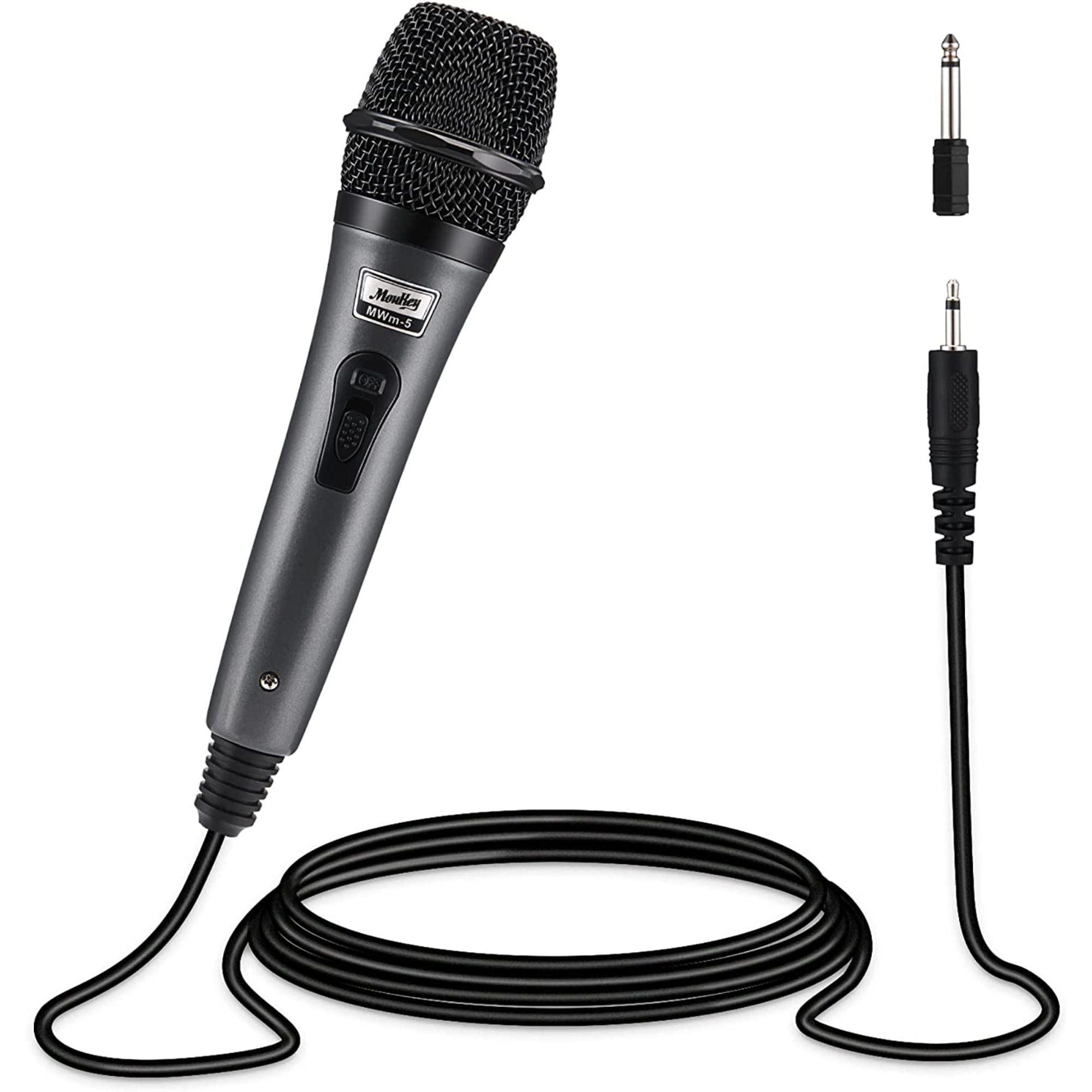Moukey Dynamic Microphone Karaoke Microphone with 13 ft Cable Metal Handheld Cardioid Wired Mic Microphone for SingingStageChristmas Party Compatible wKaraoke MachinePA SystemAmpMixer Grey