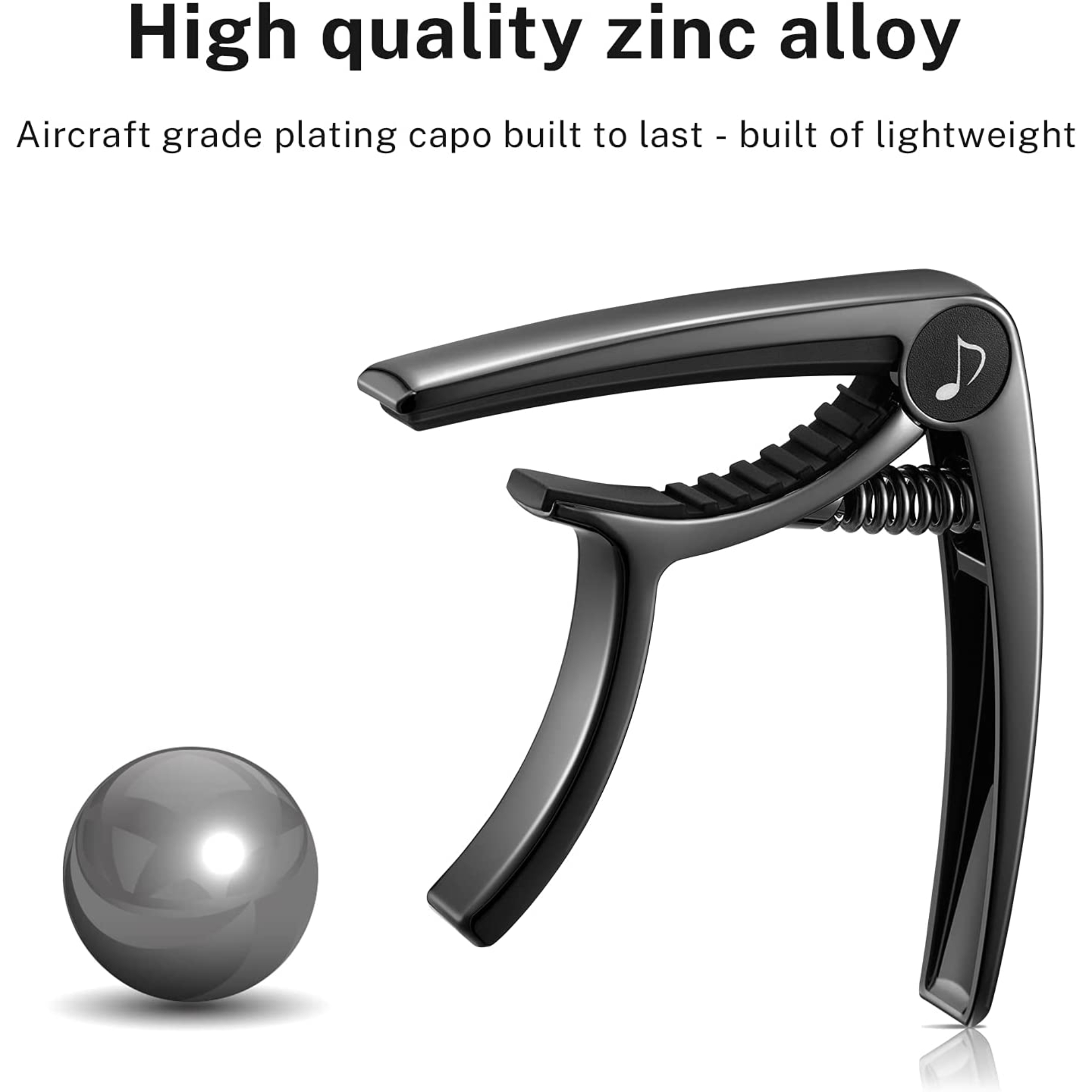 Donner Guitar Capo for Electric and Acoustic Guitar DC-2 Ukulele Capo Black with 4 Picks