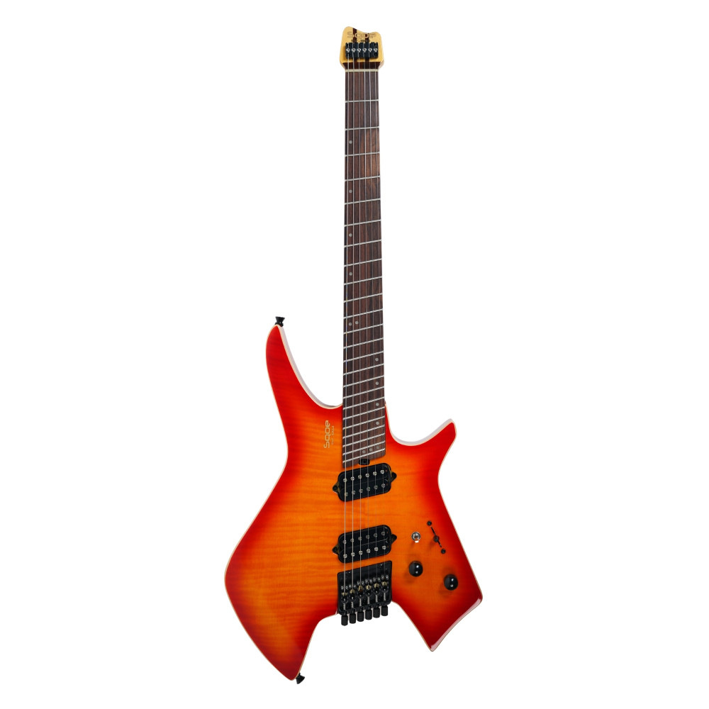 Image of SQOE SEWT998 Headless Electric Guitar - Honey-Orange Sunset