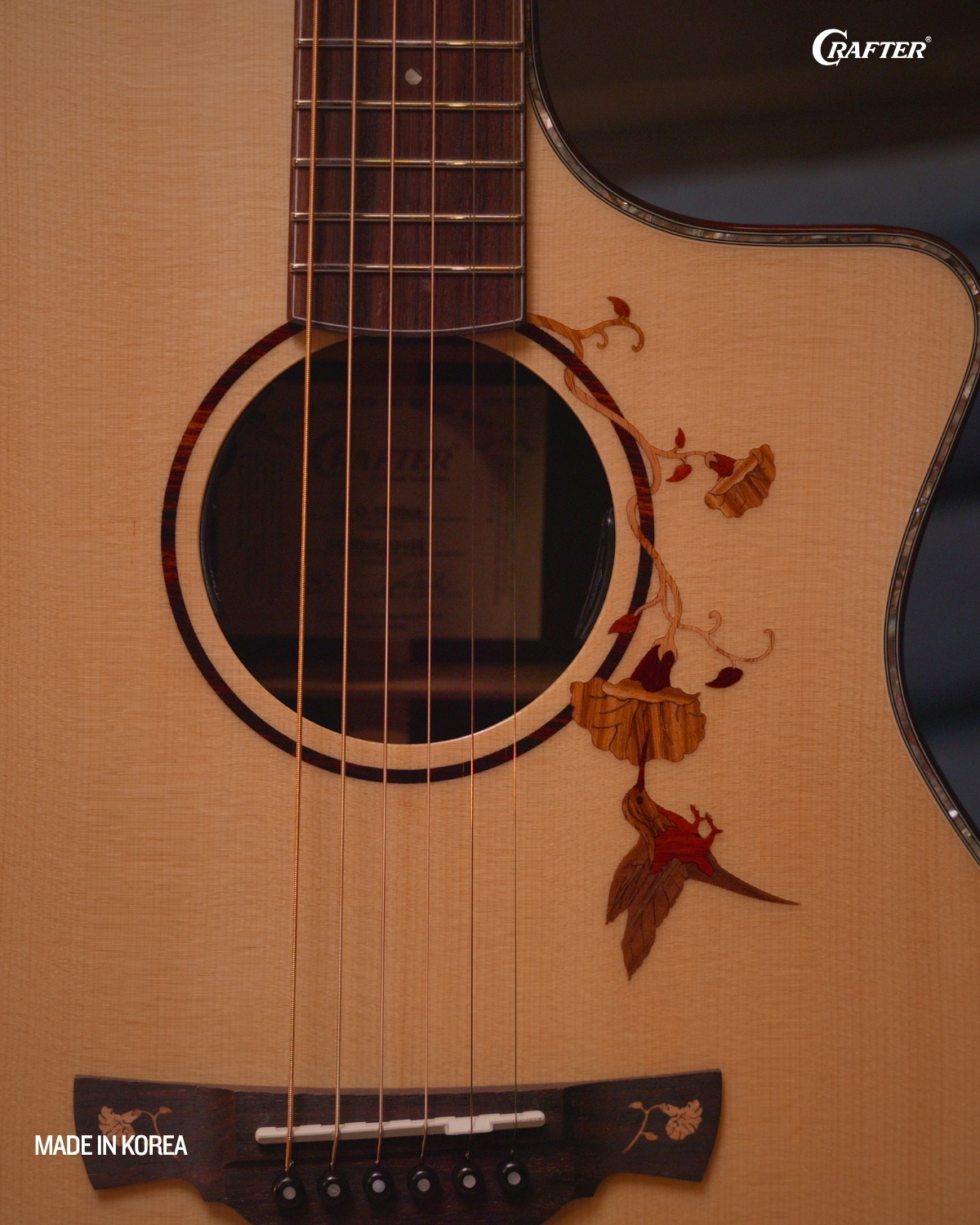 Crafter TB G1000CE Twin Birds Acoustic Electric Guitar