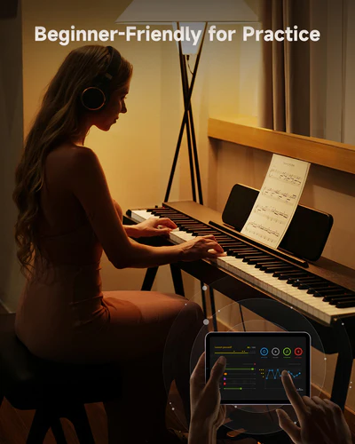 Donner Oura S100 Home Digital Piano with 88 Key Graded Hammer Weighted Keyboard for Beginner Boasts Bluetooth 3 Original MIDI Demos Local Off Function 2 10 W USB-MIDI Piano Three Pedal Black