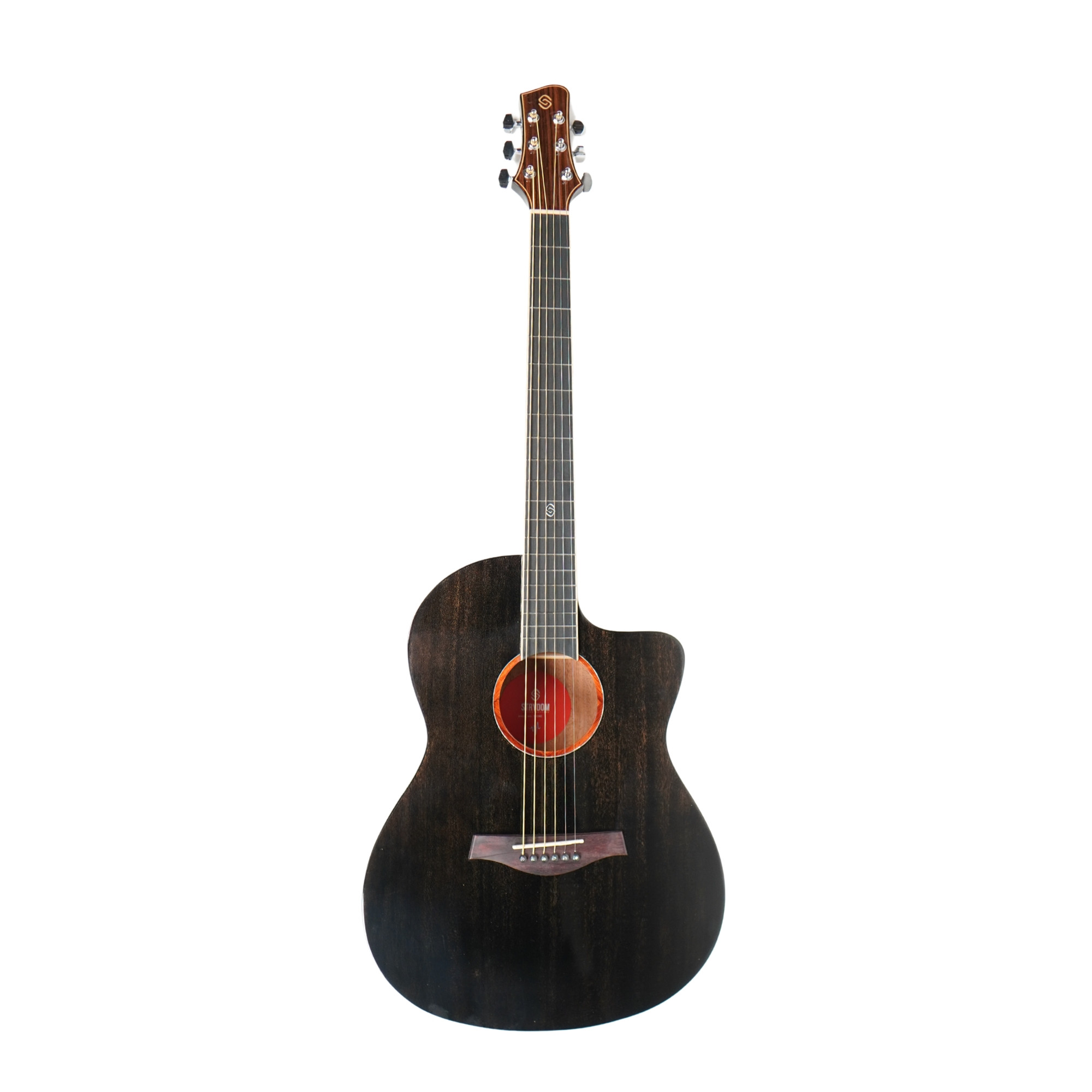 Strydom F139C 39inch all mahogany acoustic guitar trans black gloss