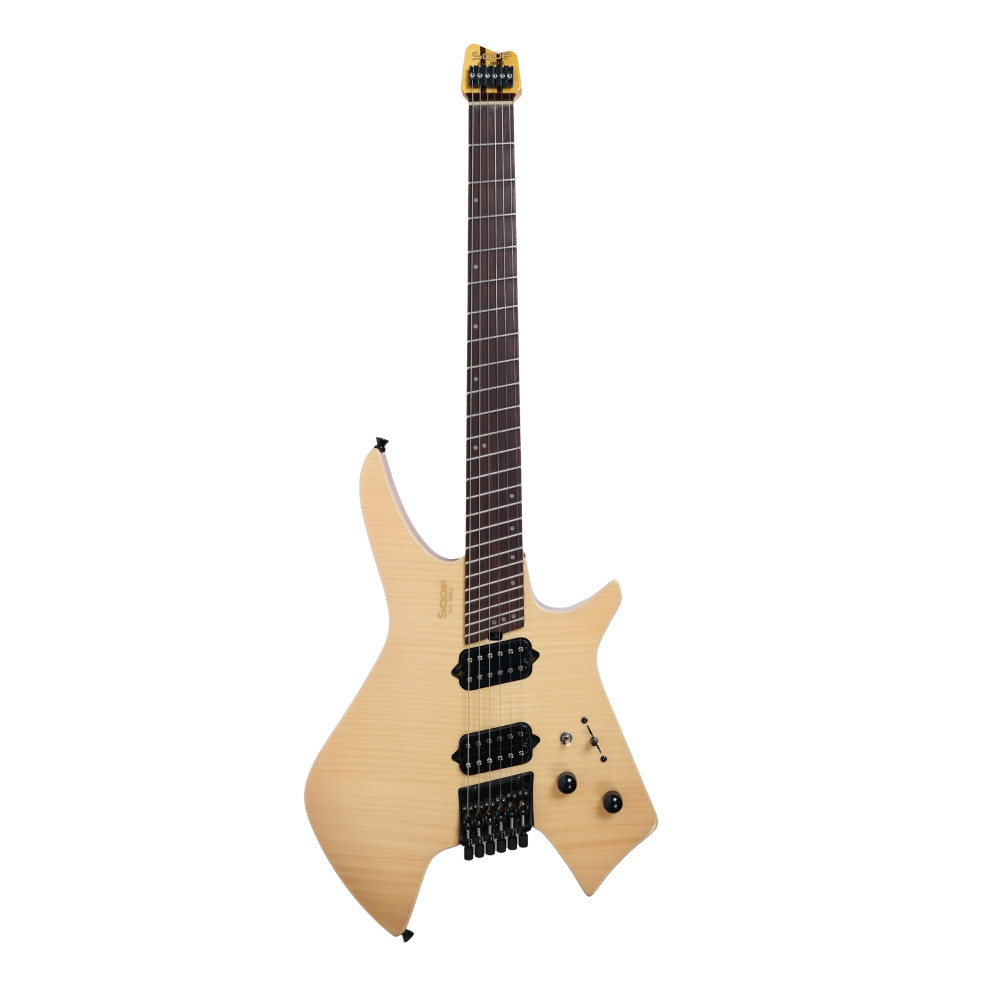 Image of SQOE SEWT998 Headless Electric Guitar - Natural