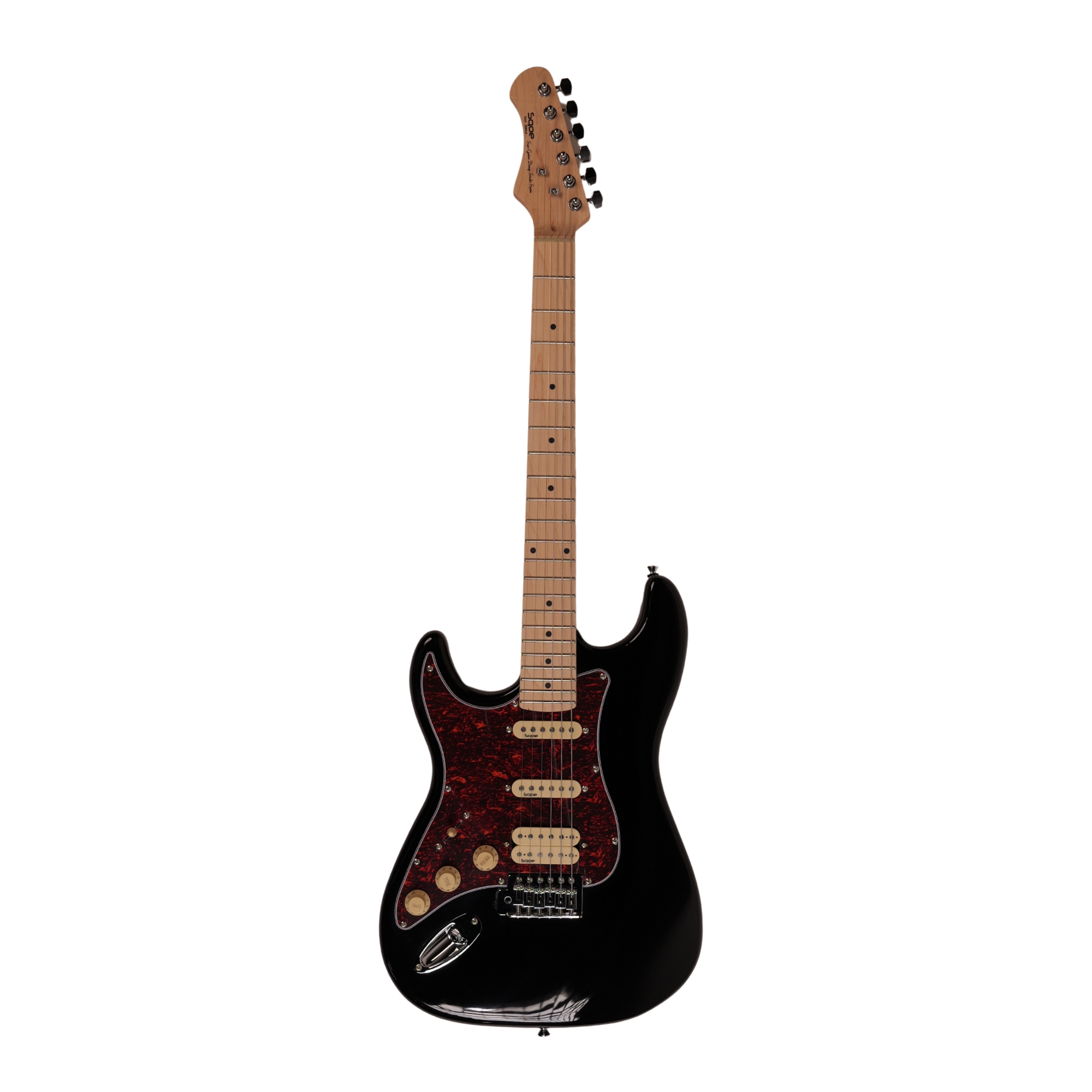 SQOE SEST250 Left handed black Electric Guitar HSS