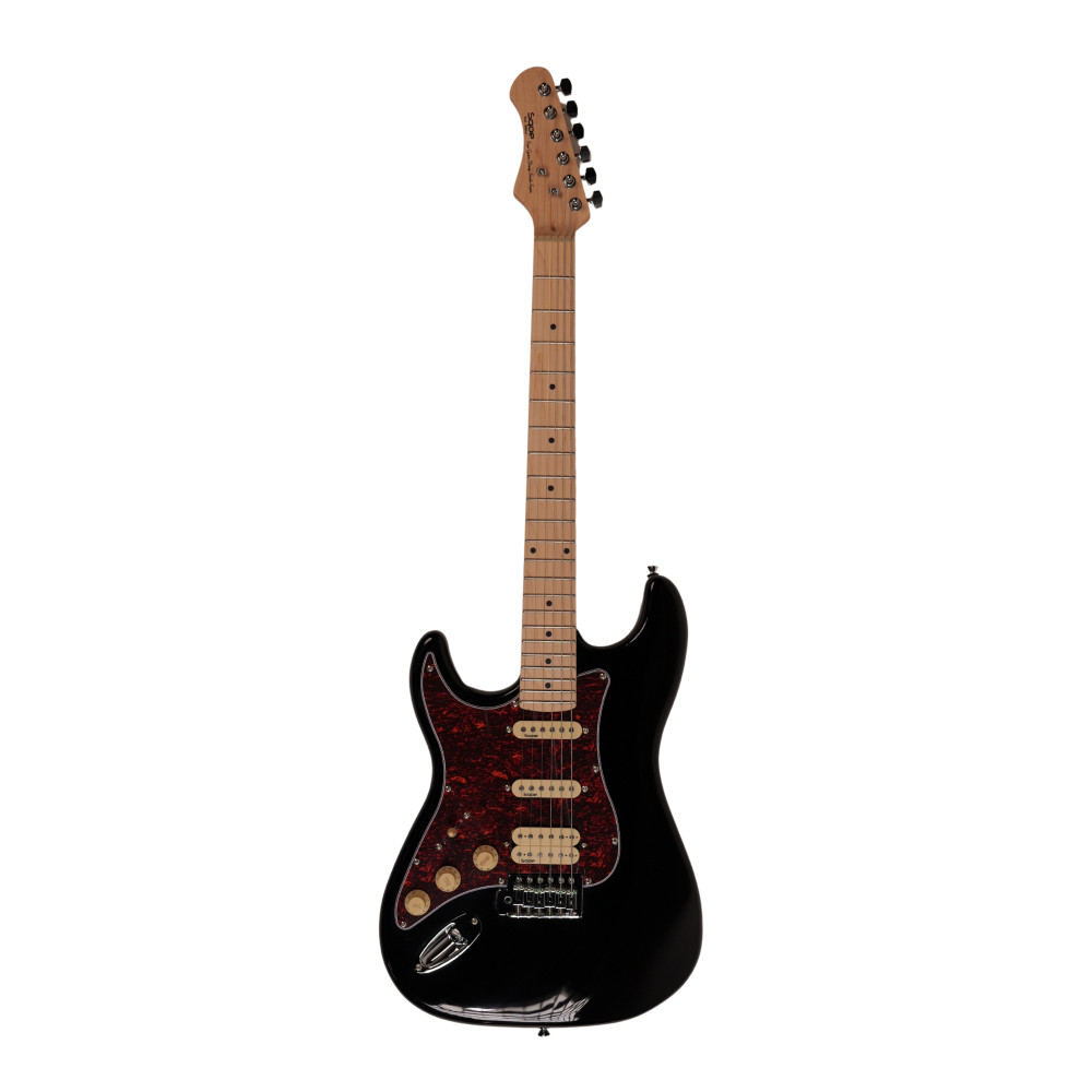 Image of SQOE SEST250 Left handed black Electric Guitar | HSS