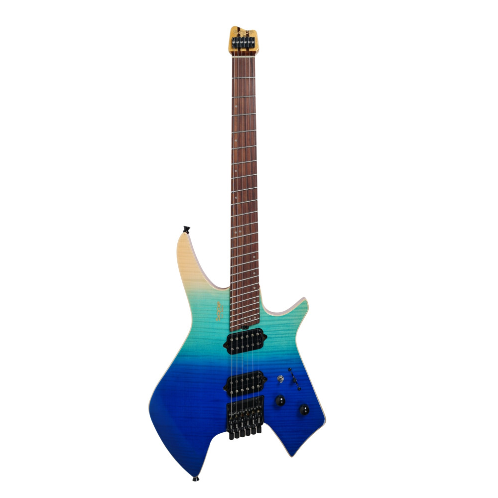 Image of SQOE SEWT998 Headless Electric Guitar - Ocean Blue