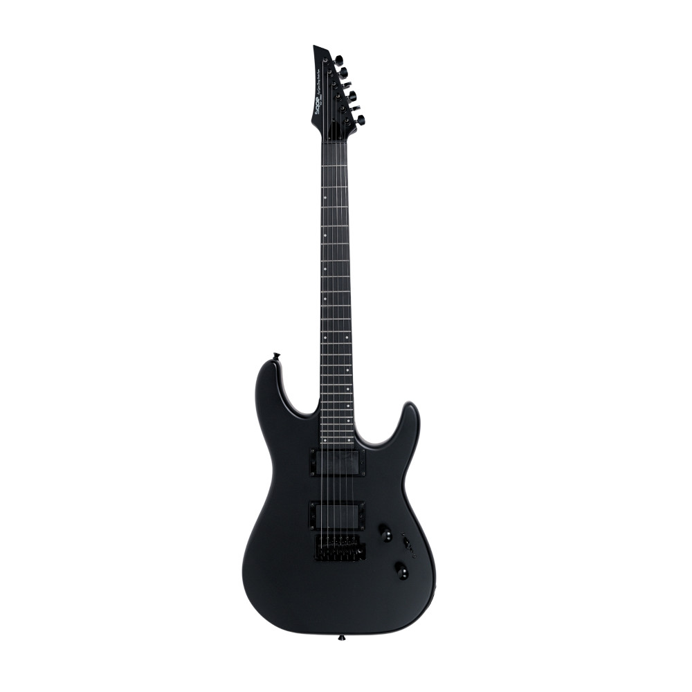 Image of SQOE SEIB300 Electric Guitar Black warrior | 24 Frets Dual Humbucker Metal Guitar