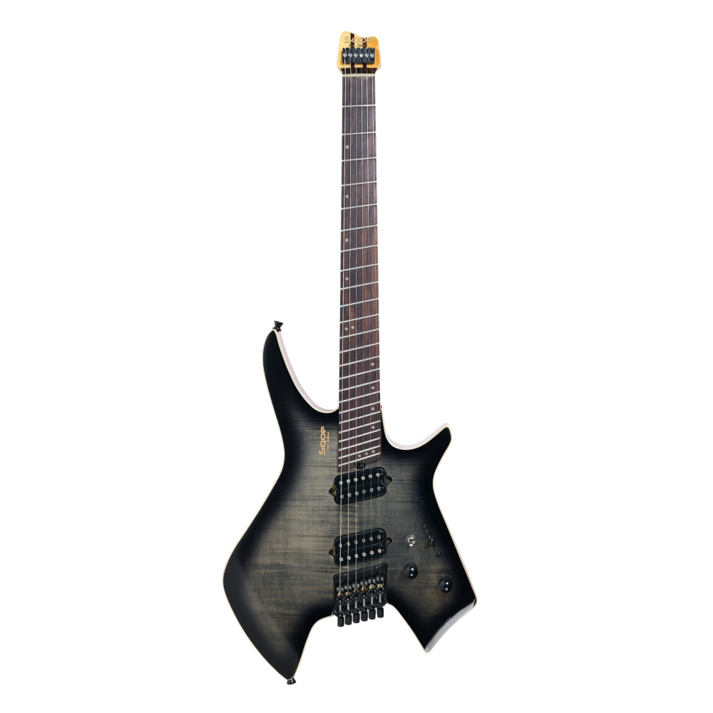 Image of SQOE SEWT998 Headless Electric Guitar - Twilight Black