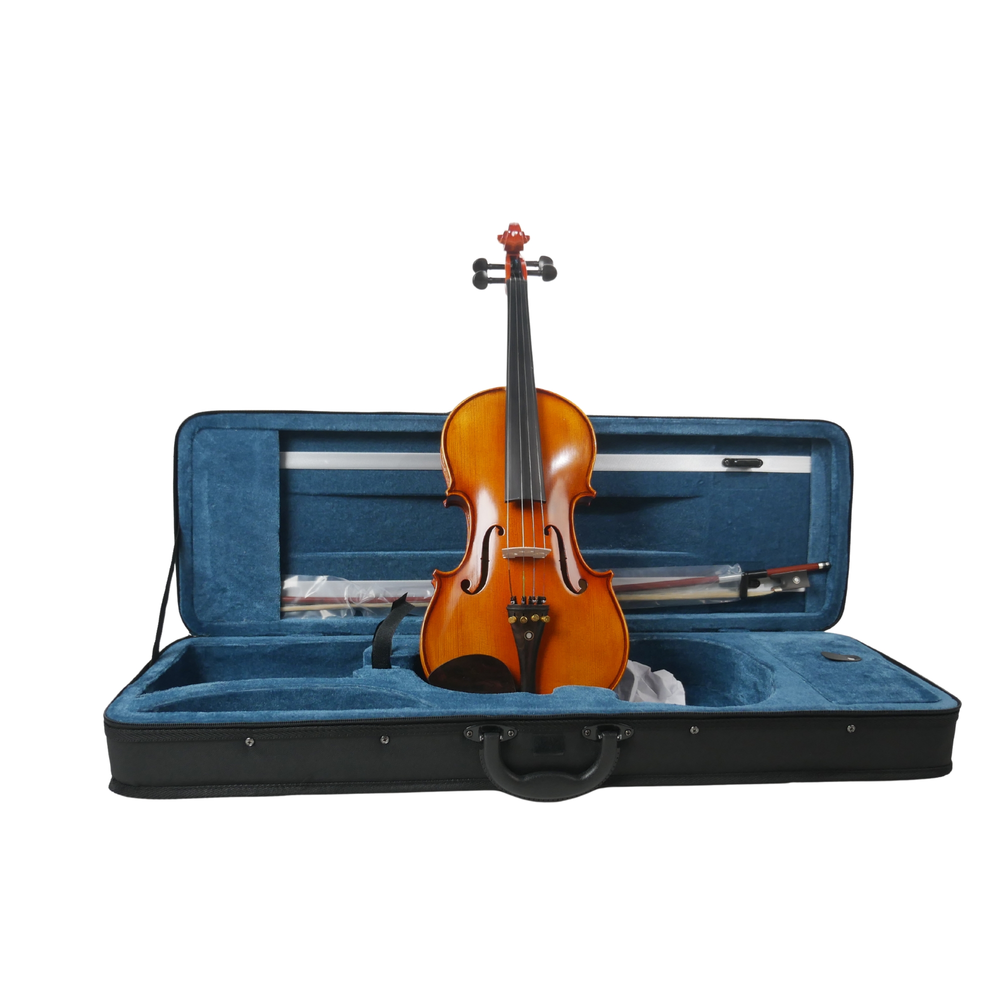 PR VNF103E Acoustic Violin Spruce Top Flame Maple Ebony Fittings Bow Case