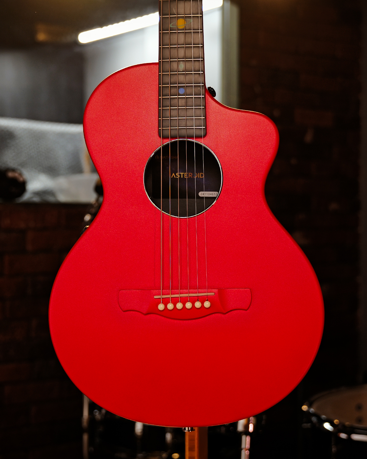 Natasha Asteroid NSX Carbon Fibre Acoustic Guitar with Smart Pickup Imperial red
