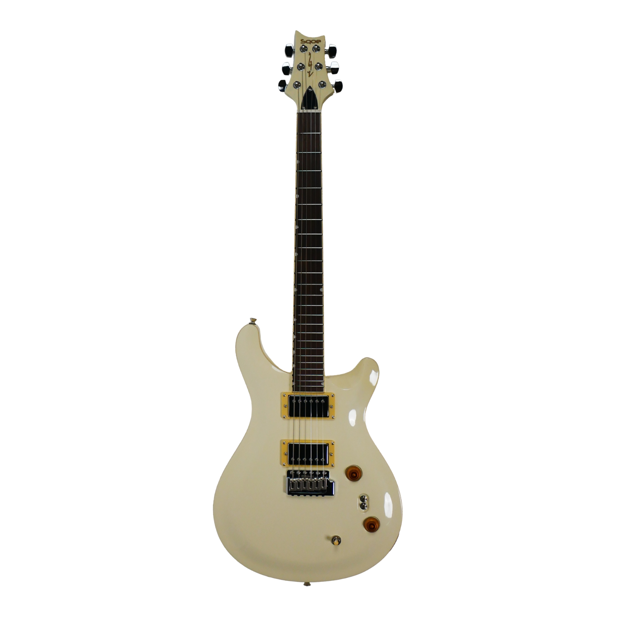 SQOE SE200 OLYMPIC WHITE Electric Guitar Wilkinson Tremolo Mirror Gloss Finish