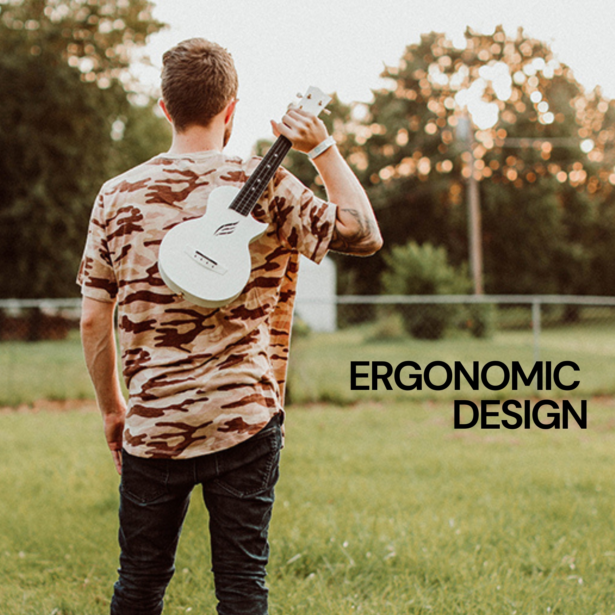 Enya Concert Nova U Carbon Fiber Travel Ukulele- White