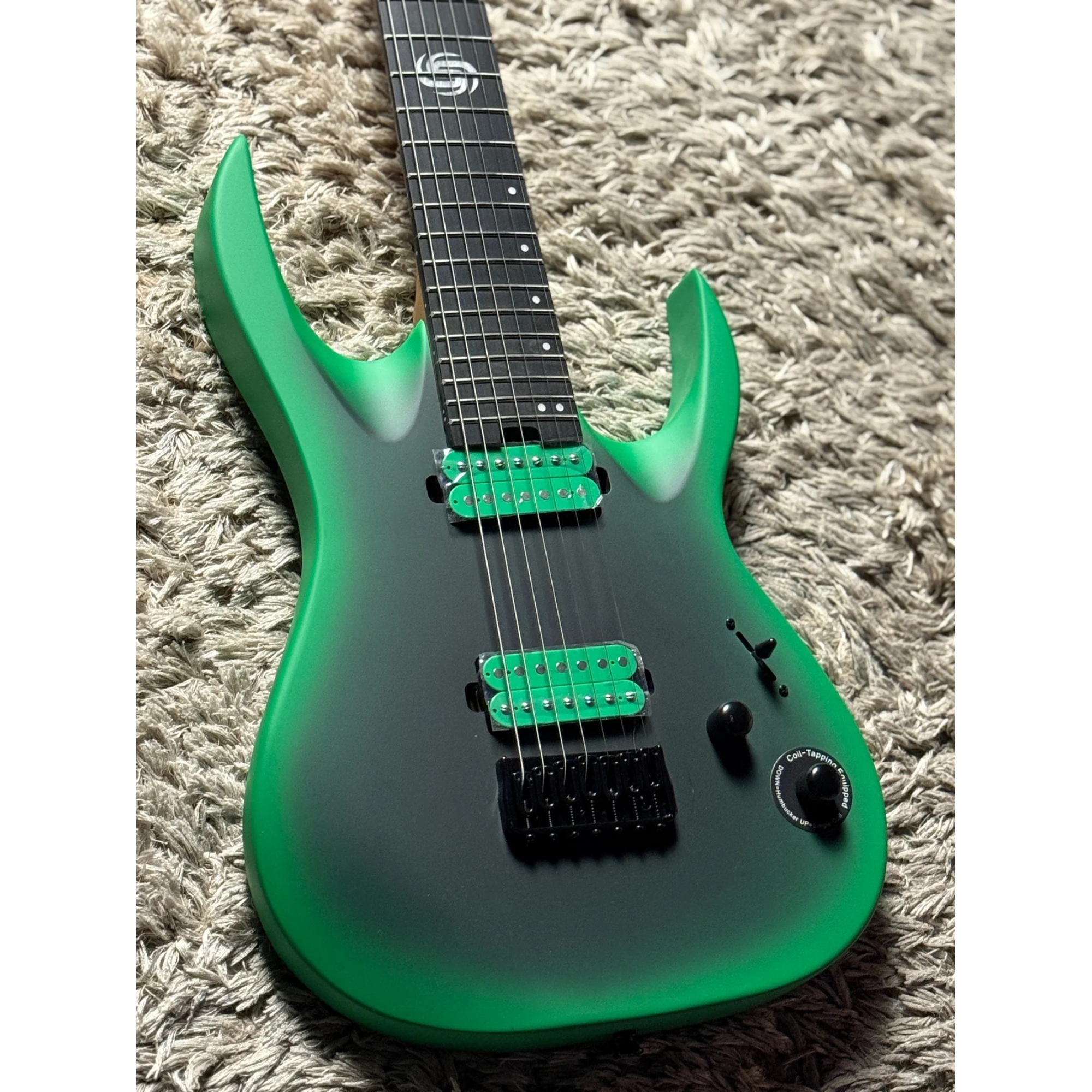 SQOE SEIB7S Venom fade green HH Super Strat