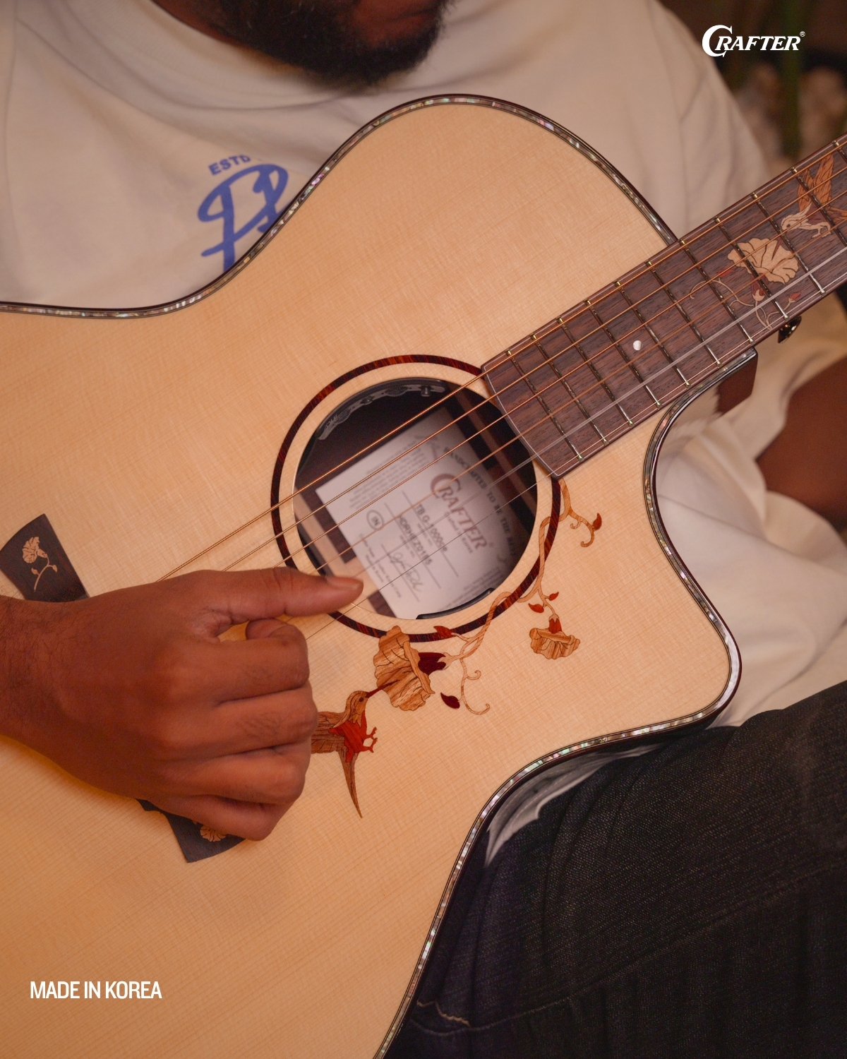 Crafter TB G1000CE Twin Birds Acoustic Electric Guitar