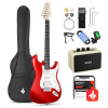 Donner DST-100R 39 Inch Full Size Electric Guitar Kit Solid Body Sonic Red Beginner Starter, with Amplifier, Bag, Capo, Strap, String, Tuner, Cable, Picks