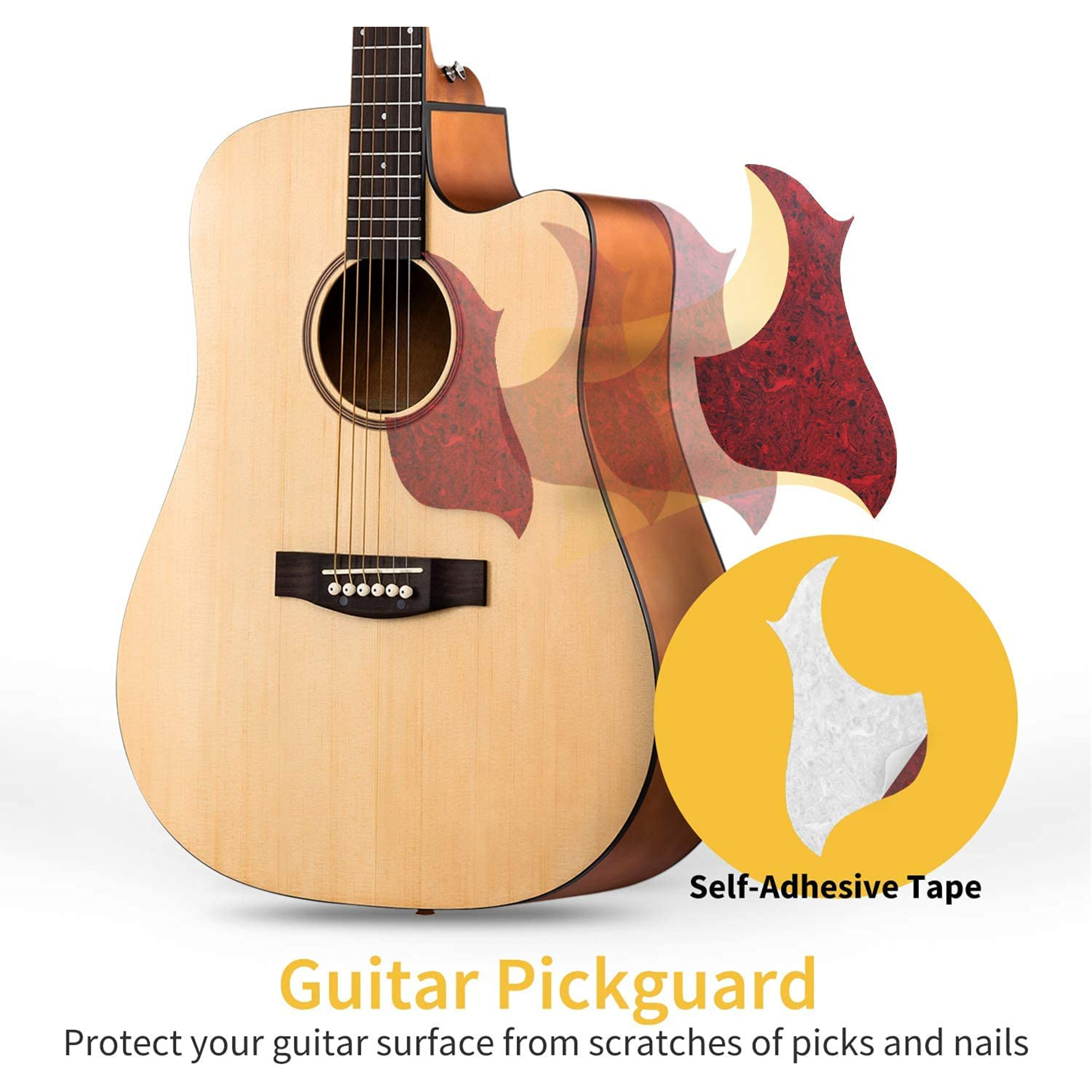Donner DAD-140C Acoustic Guitar Beginner Adult Full Size 41 Inch Dreadnought Cutaway Acoustic Guitar Bundle Kit with Free Online Lesson Bag Tuner Capo Pickguard String Strap