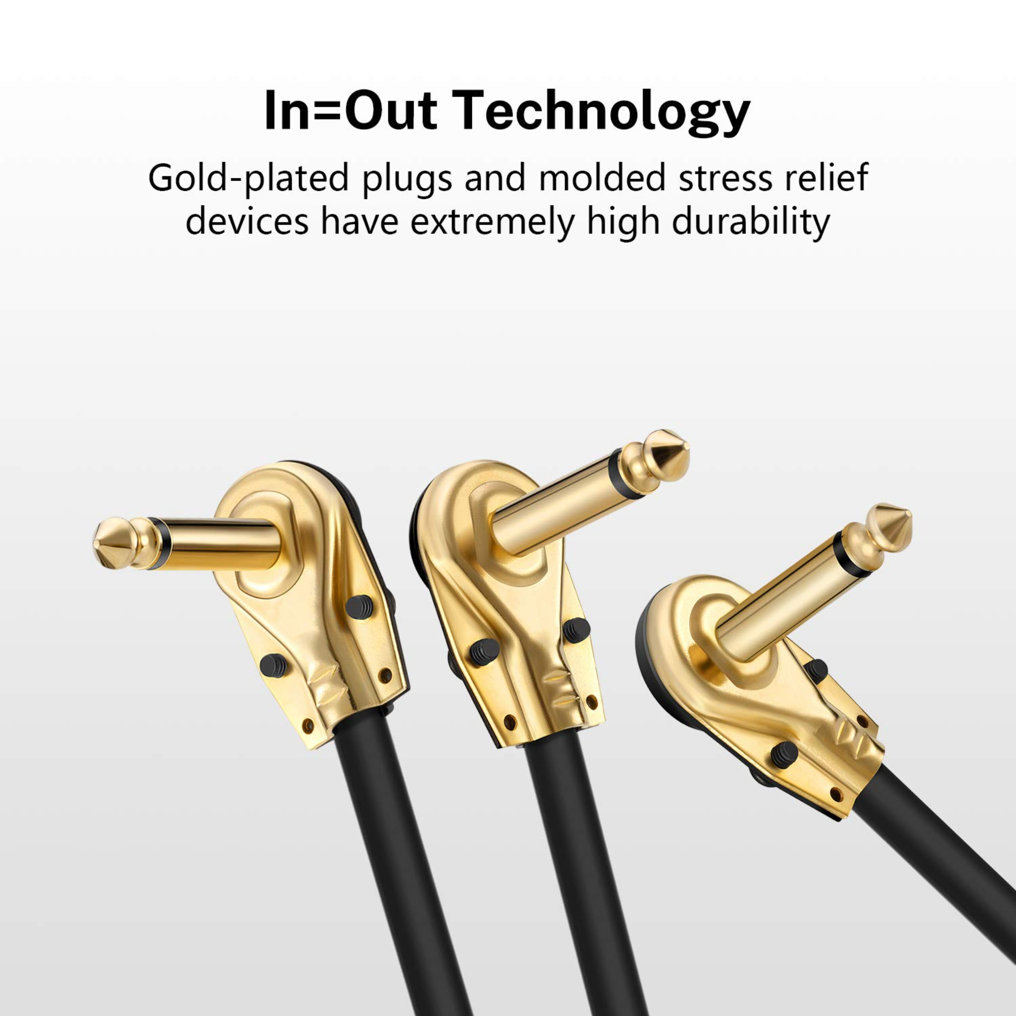 Donner Pro Guitar Patch Cables Right Angle 6 Inch 15 cm 14 Instrument Cables for Effect Pedals 6 Pack