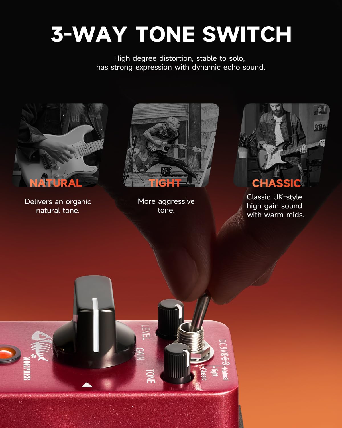 Donner Morpher Distortion Pedal High Gain Guitar Effects