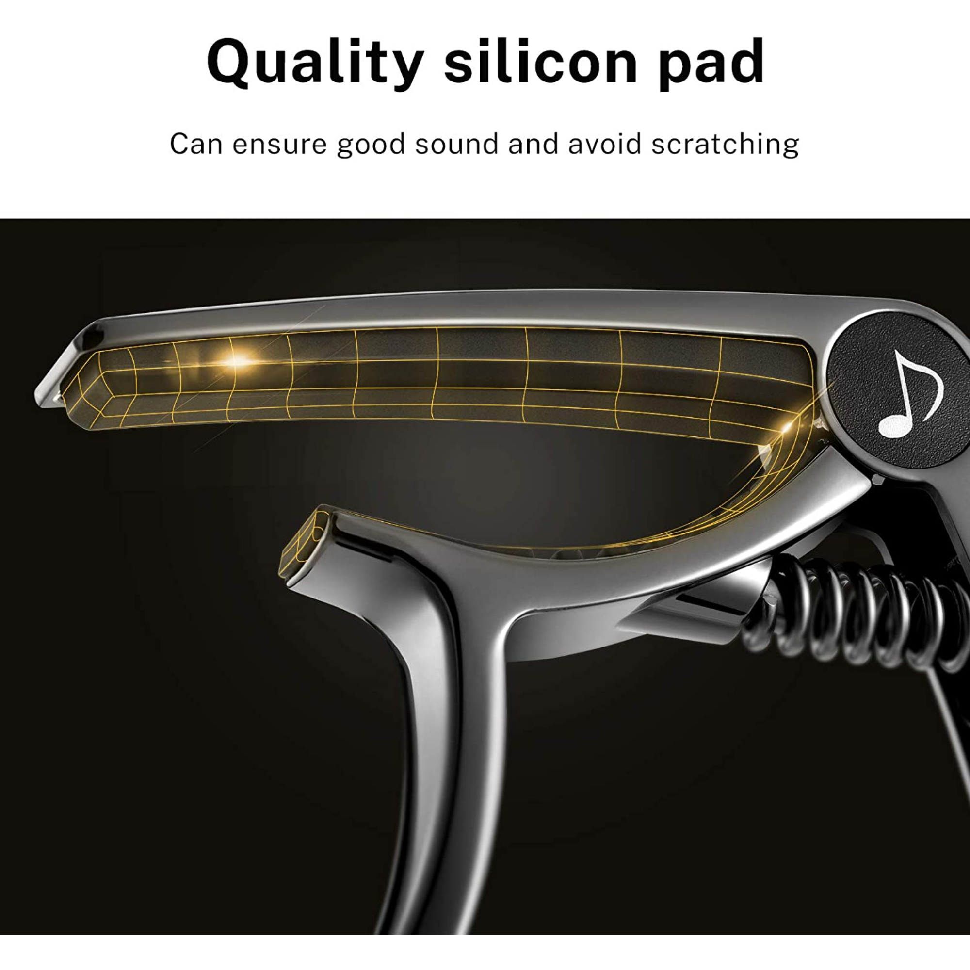 Donner Guitar Capo for Electric and Acoustic Guitar DC-2 Ukulele Capo Black with 4 Picks