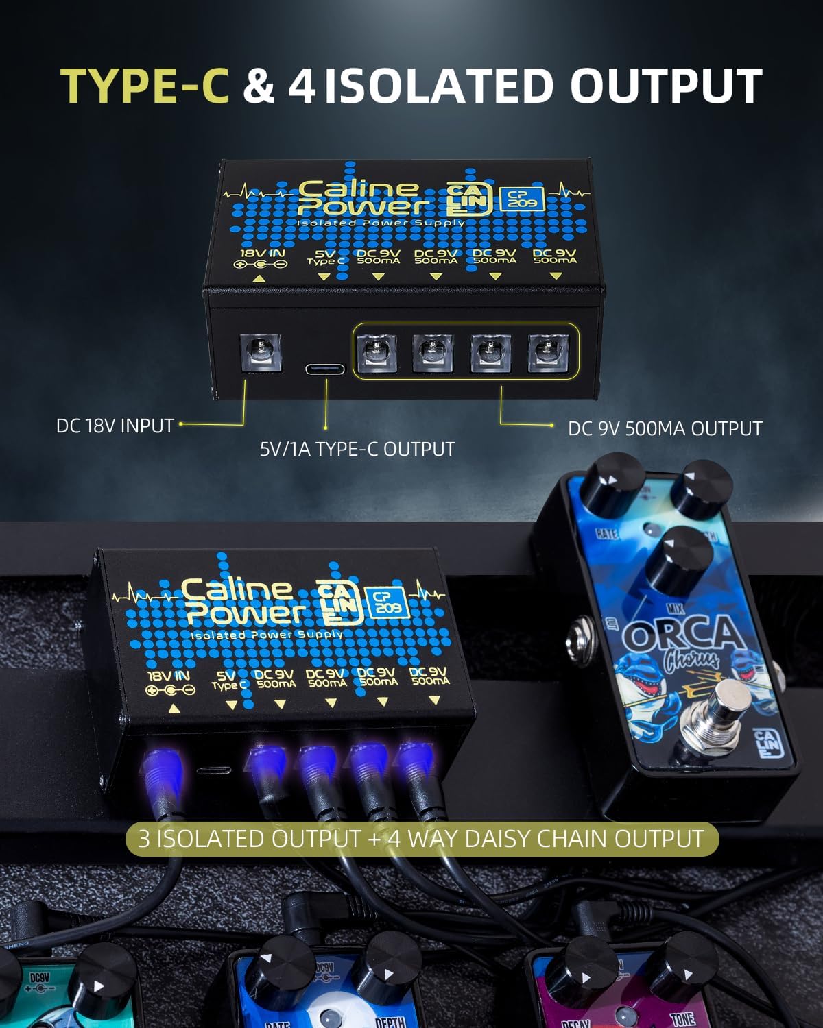 Caline CP-209 Mini Fully Isolated Pedalboard Power Supply