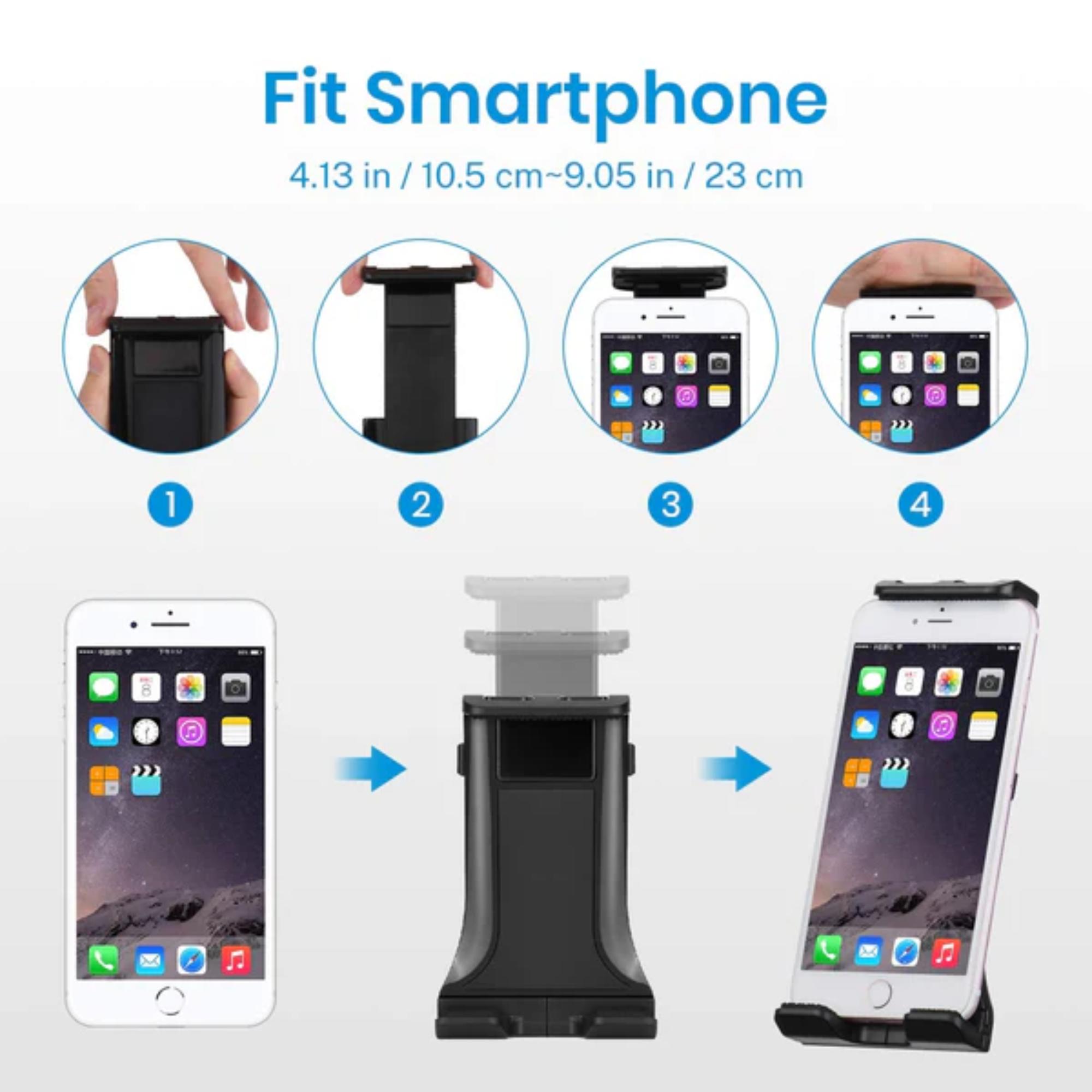 Moukey Mmsph-1 Mic Stand Tablet Holder iPad Mount Phone Holder for Microphone Music Stand Car Headrest iPad Mount suitable for Smartphones Apple Samsung Galaxy Surface ProBook iPhone XRXSMAXX8