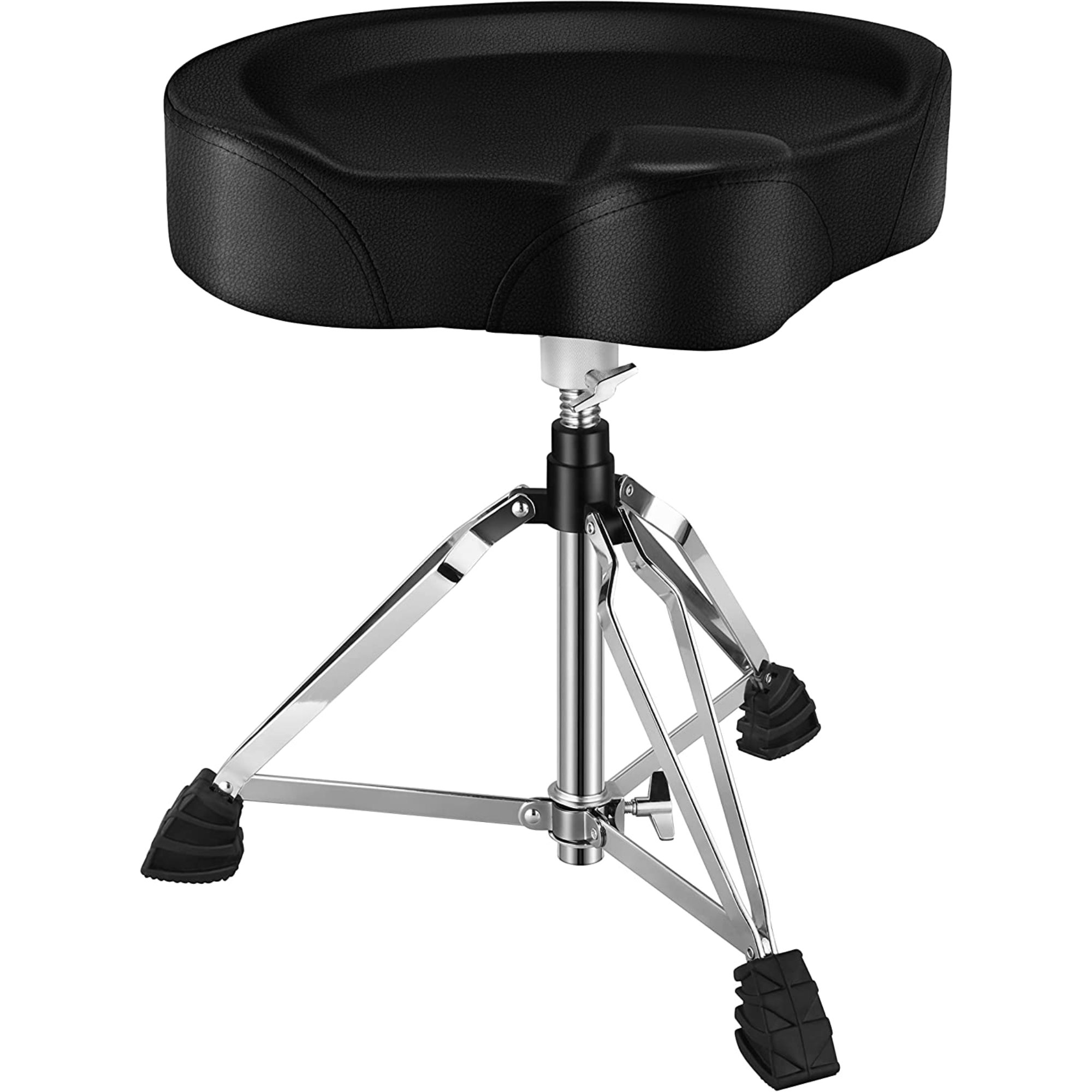Donner Heavy Duty Drum Throne Motorcycle Style Drum Seat Widened Drum Chair with Upgraded Materials Height Adjustable Padded Stool Double Braced