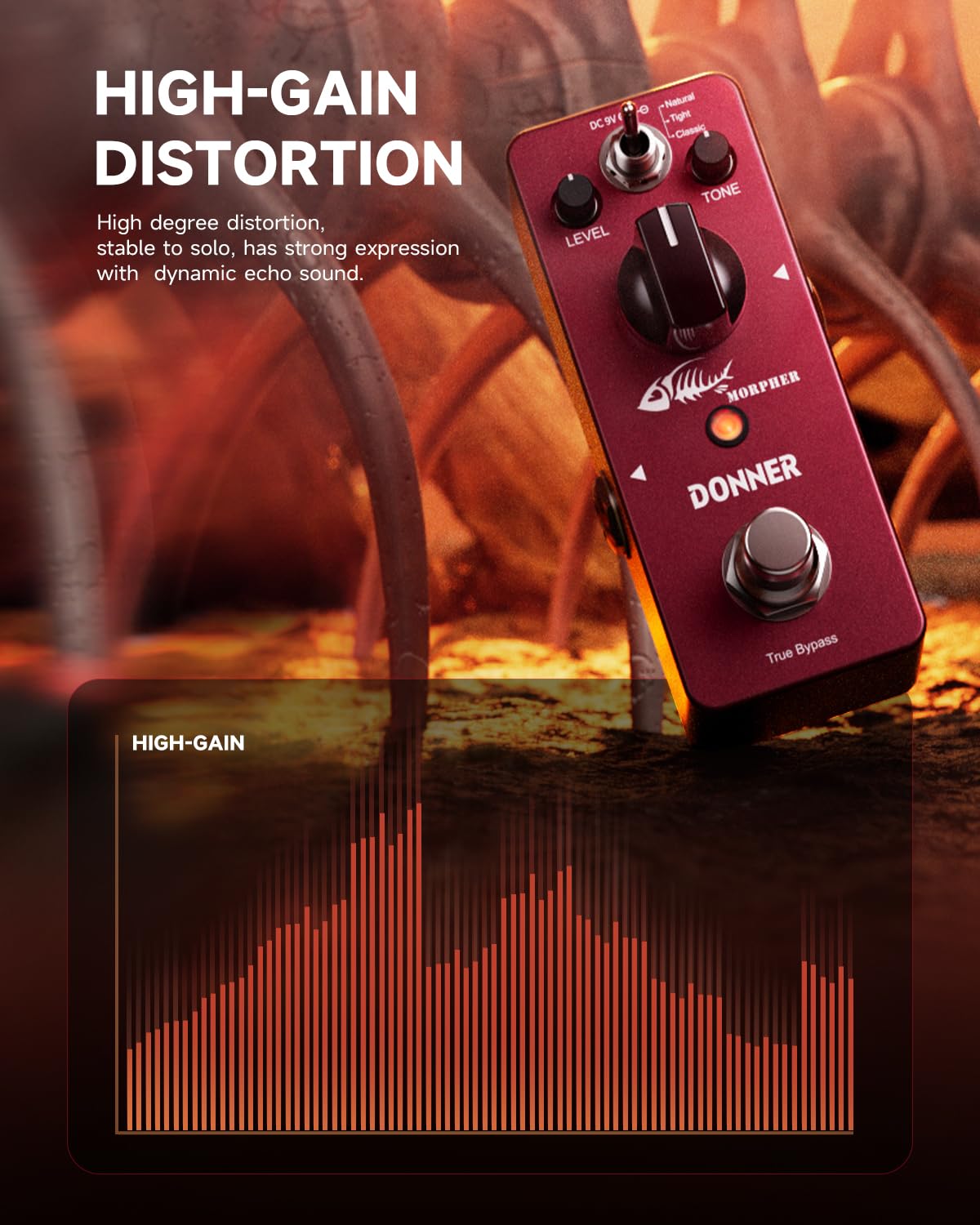 Donner Morpher Distortion Pedal High Gain Guitar Effects