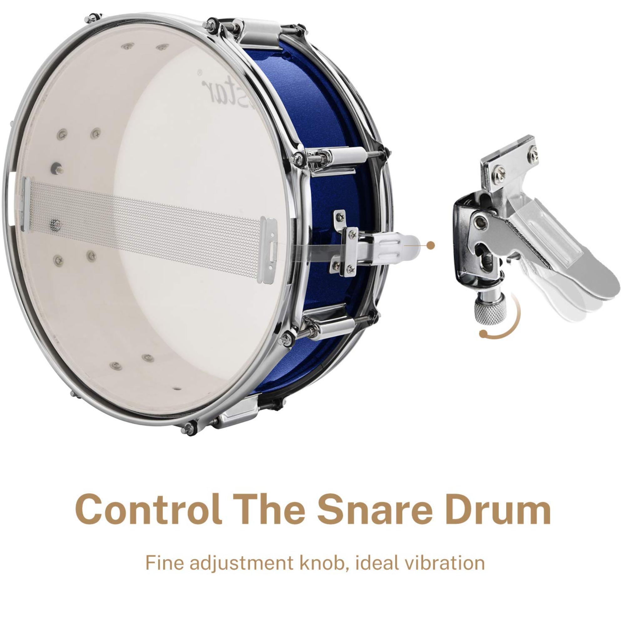 Donner Drum Set Metallic Blue Eastar 22 inch for Adults 5 Piece Full Size DrumKit Junior Beginner with Pedal Cymbals Stands Stool and Sticks