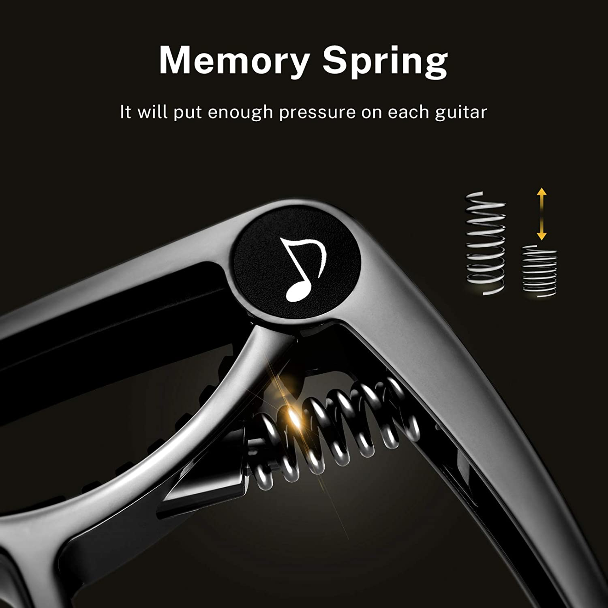 Donner Guitar Capo for Electric and Acoustic Guitar DC-2 Ukulele Capo Black with 4 Picks